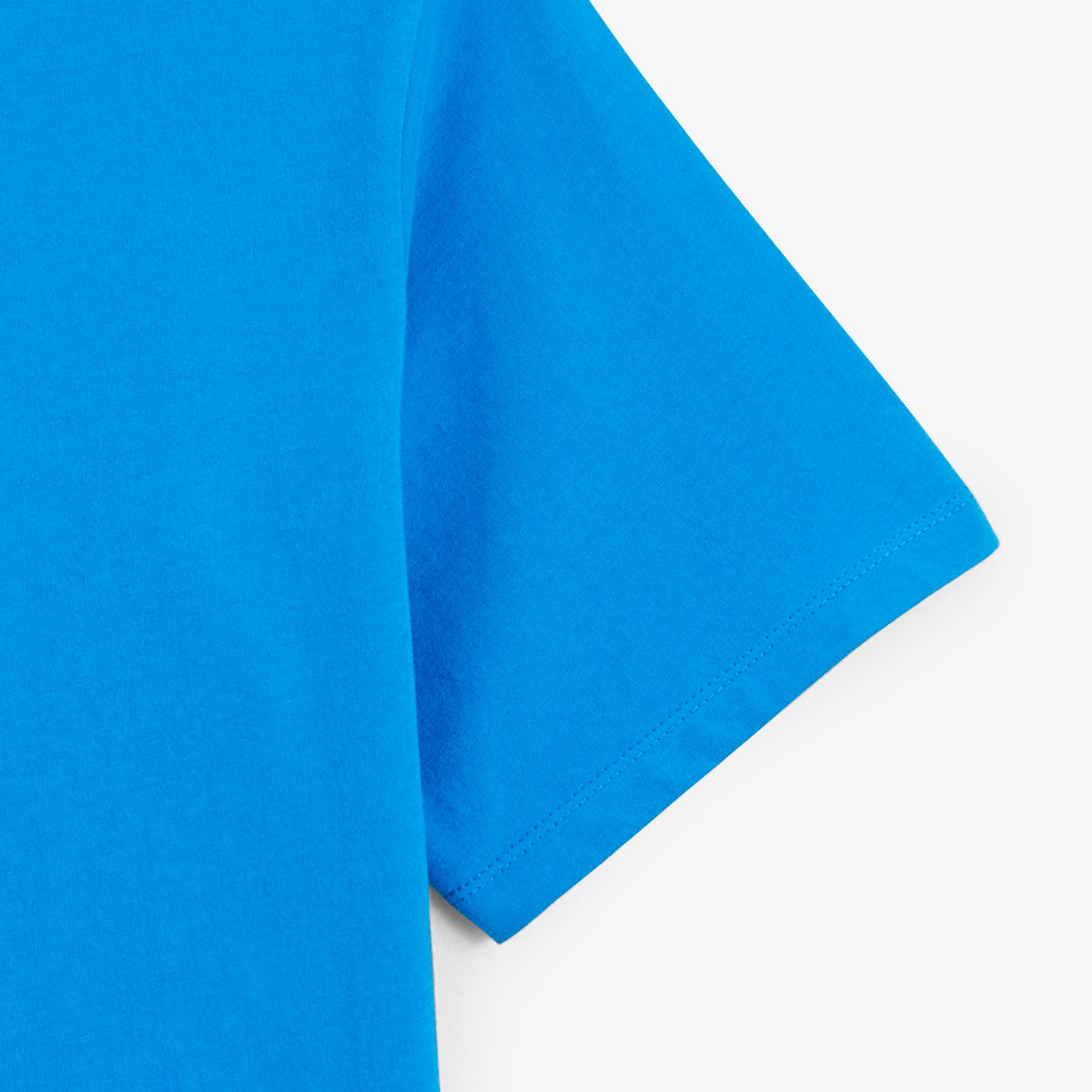 Short-sleeve round neck t-shirt with embroidered Thor design in royal blue. SERGE BLANCO Blue