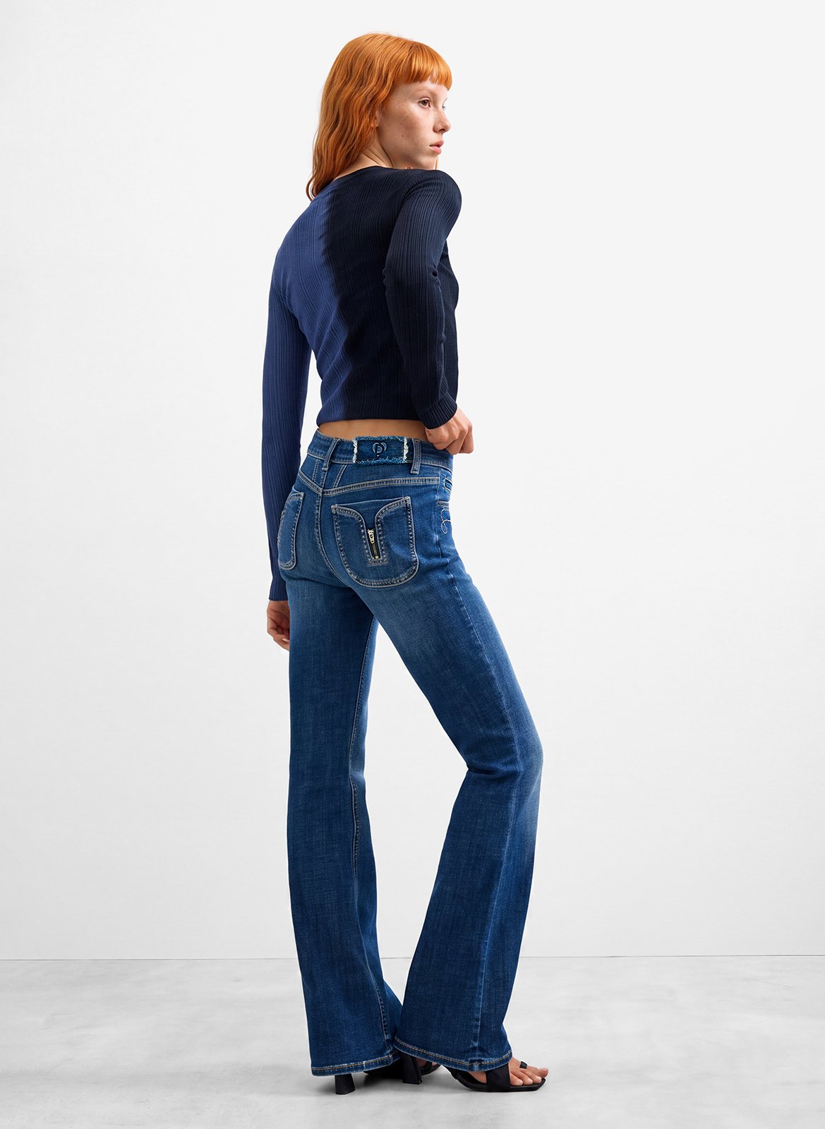 Kort donsjack met bontcapuchon DESIGUAL Blauw