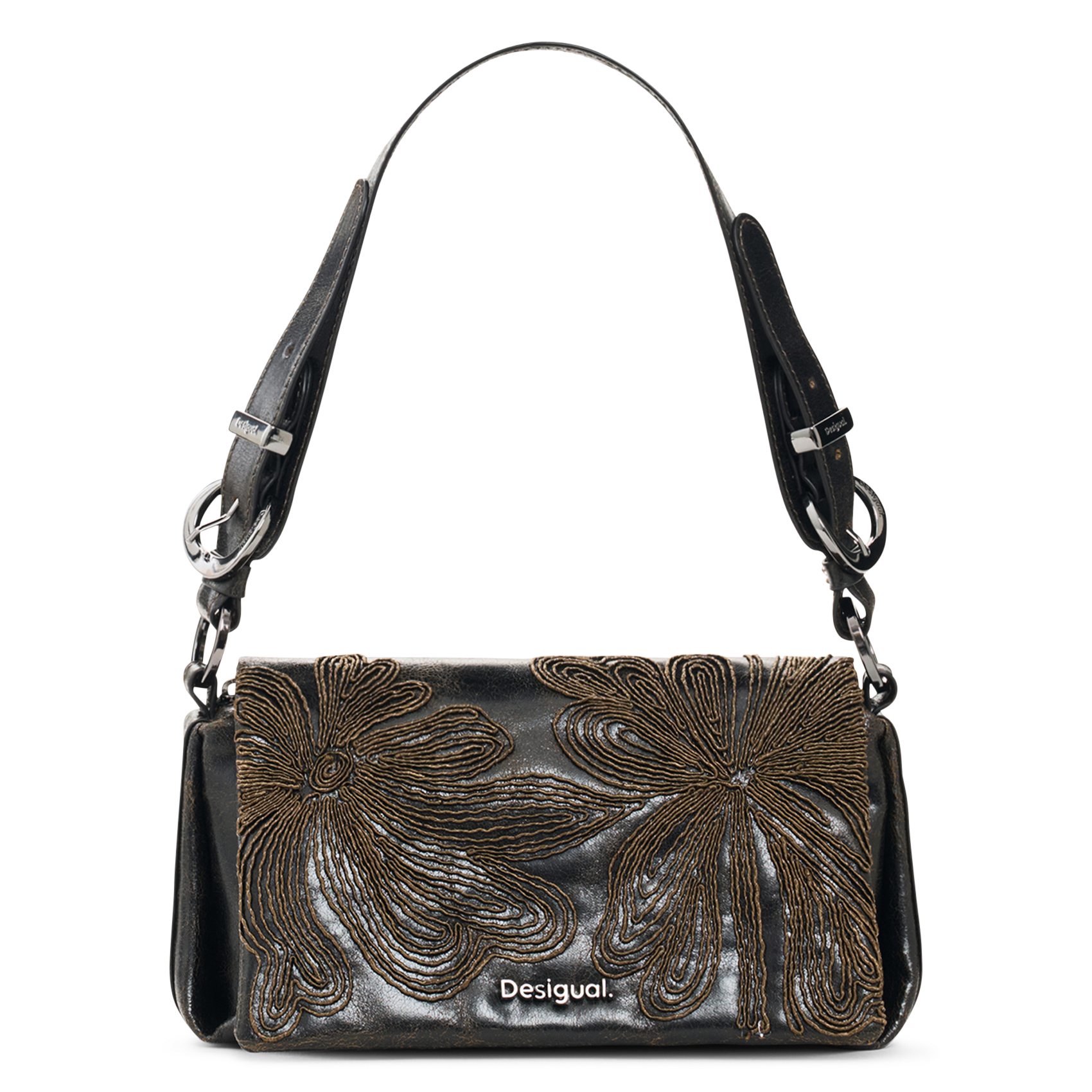 Bestickte Schultertasche DESIGUAL Braun