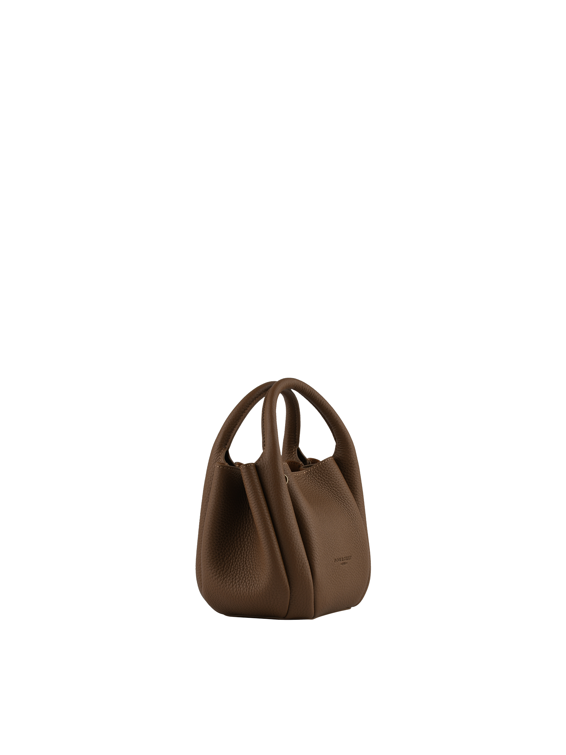 Calfskin leather handbag POURCHET Beige