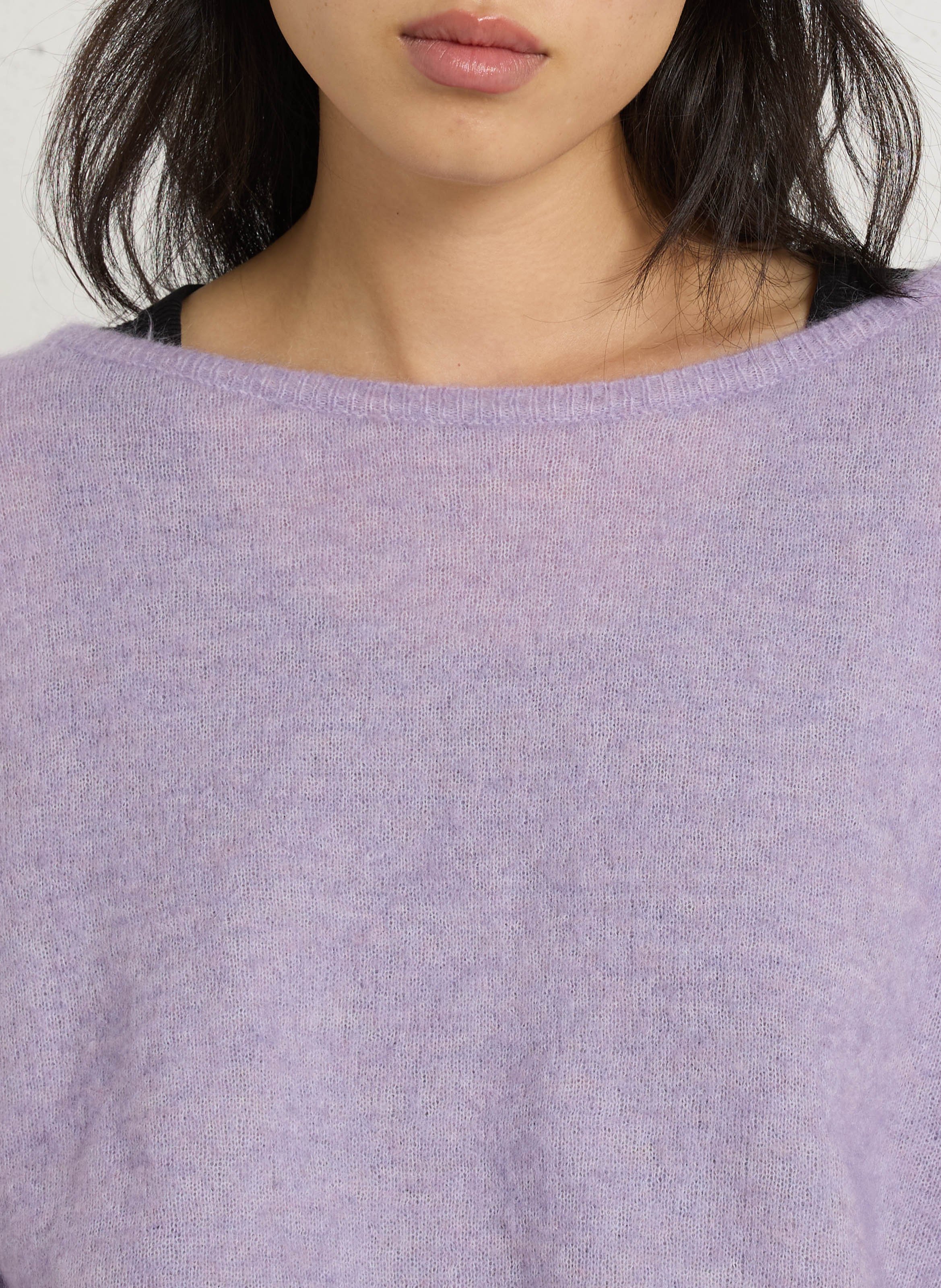 Pull ample col rond en laine mélangée DES PETITS HAUTS Violet
