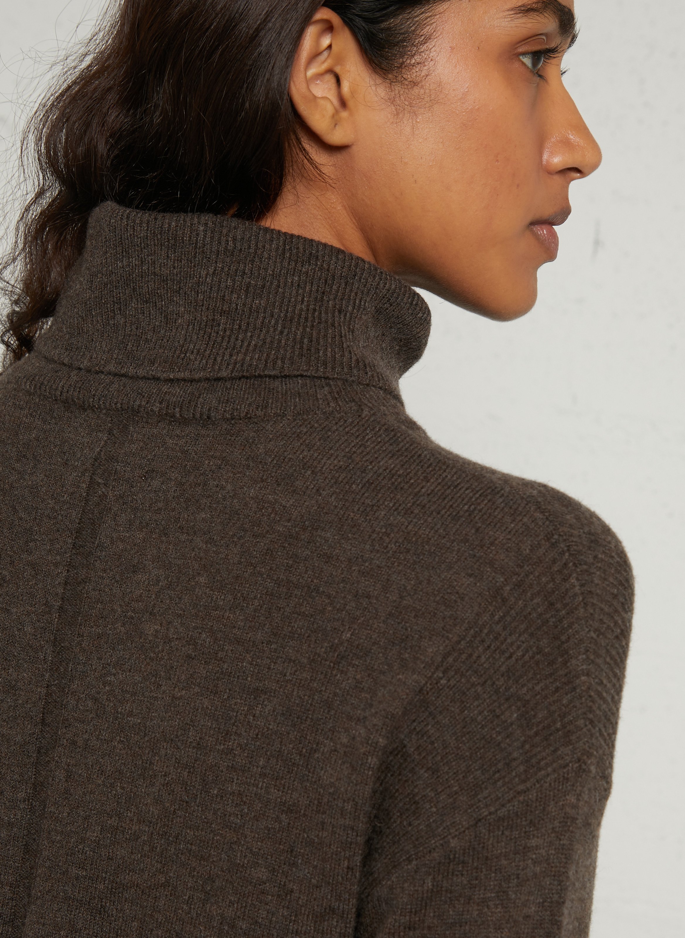 Loose-fit wool polo neck sweater MAISON 123 Brown