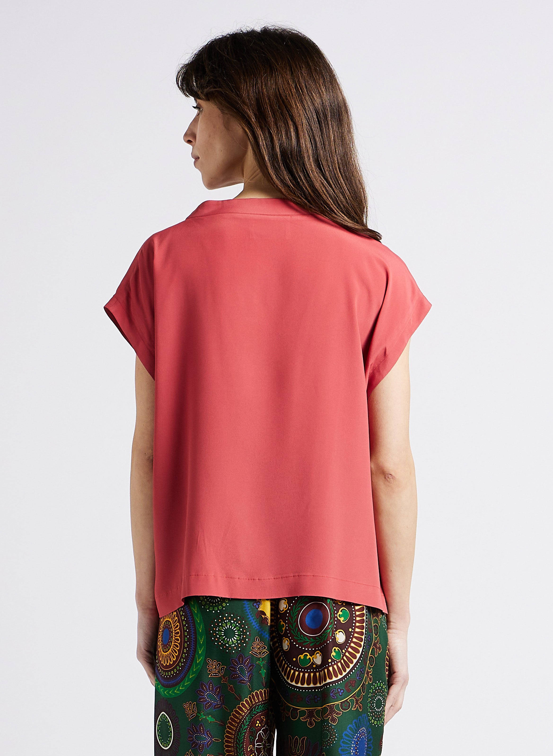 Fluid boat-neck top MOMONI Orange