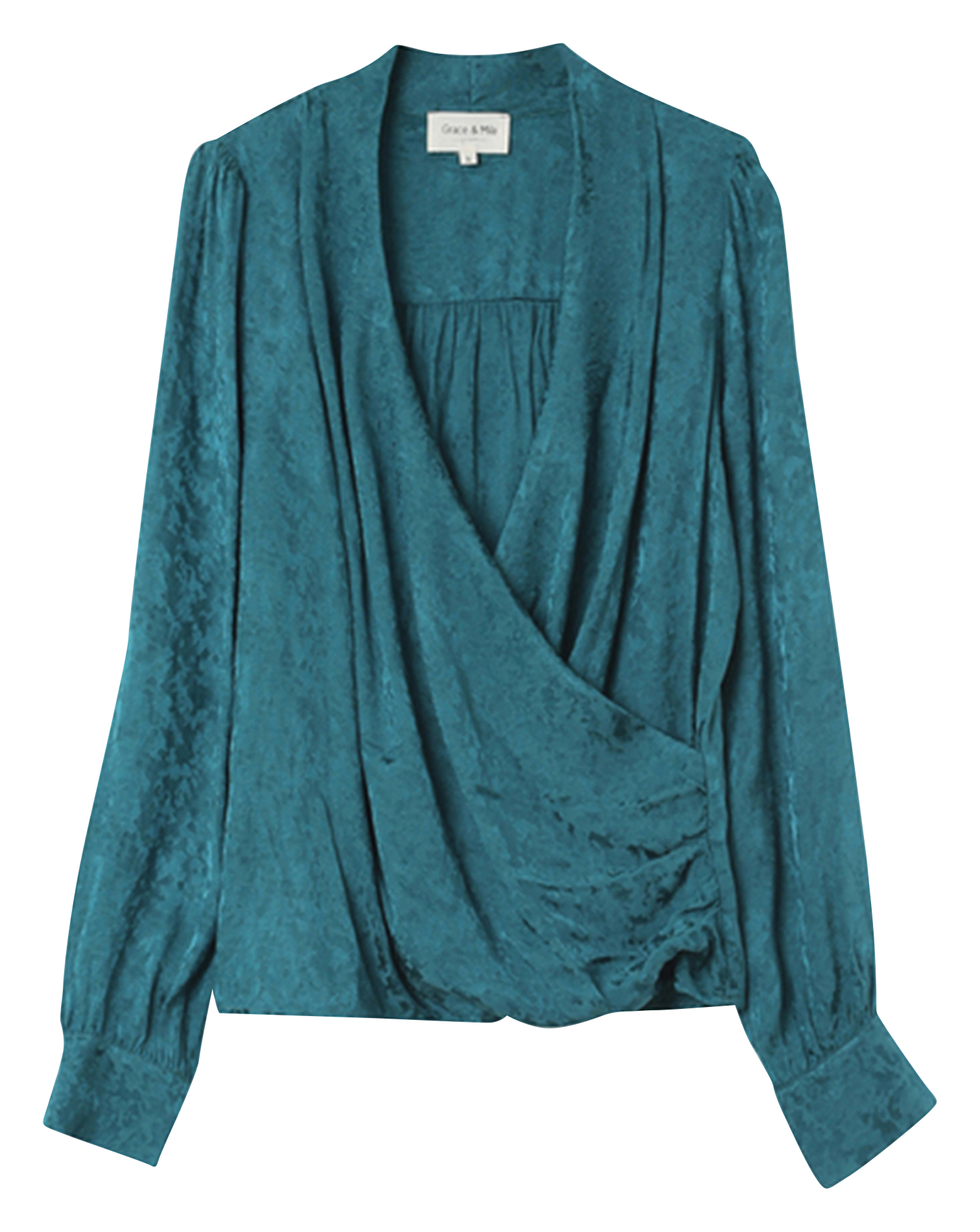 Drapped wrap straight blouse GRACE ET MILA Green