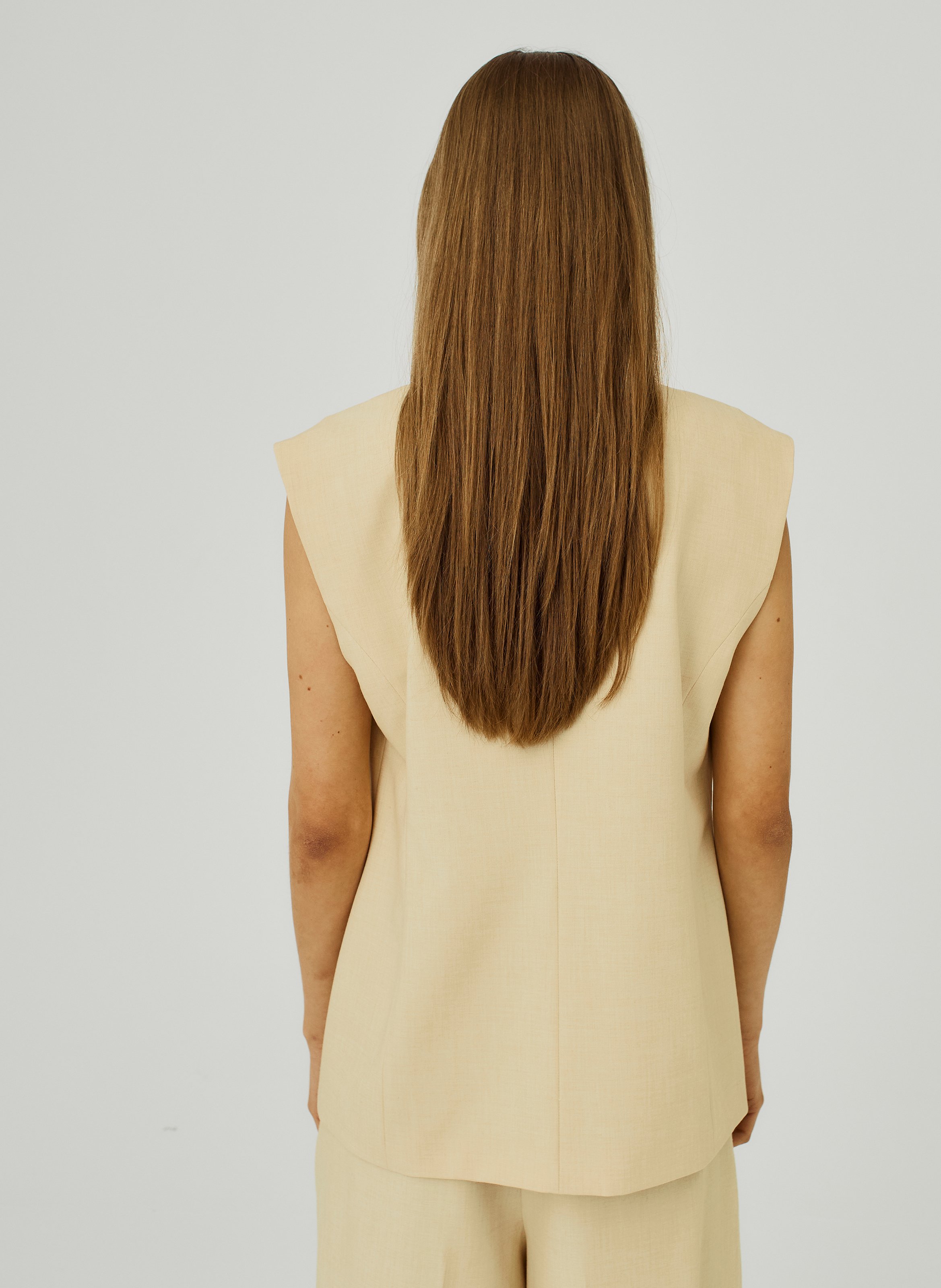 Sleeveless straight vest NORR Yellow