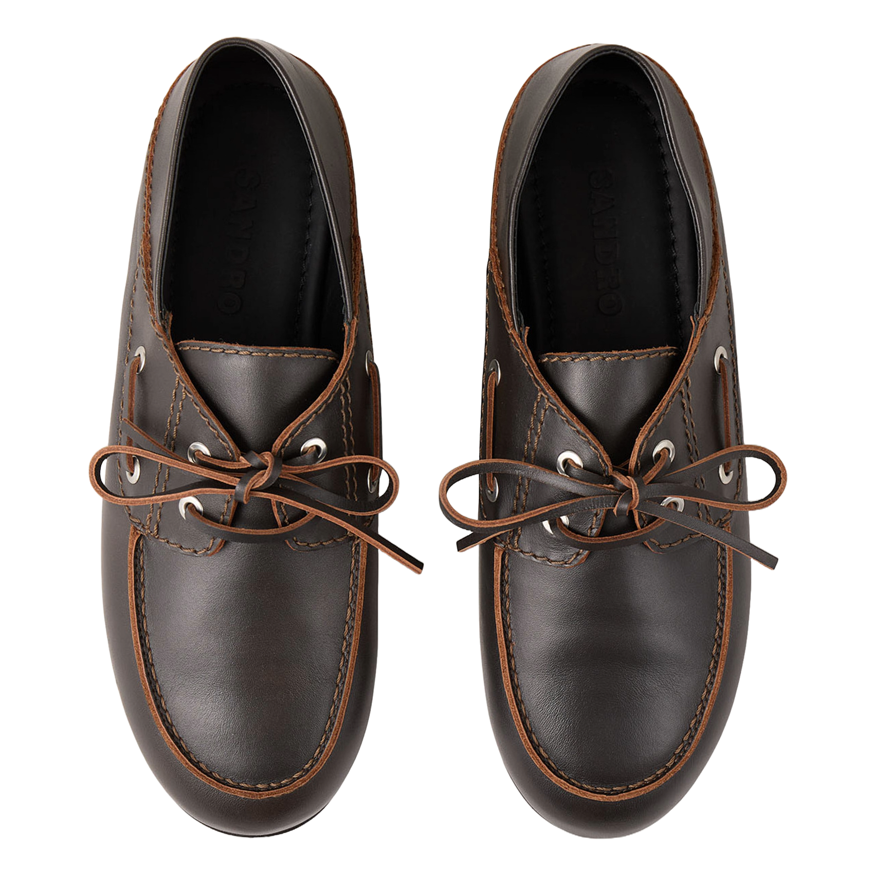 Derbies en cuir SANDRO Marron