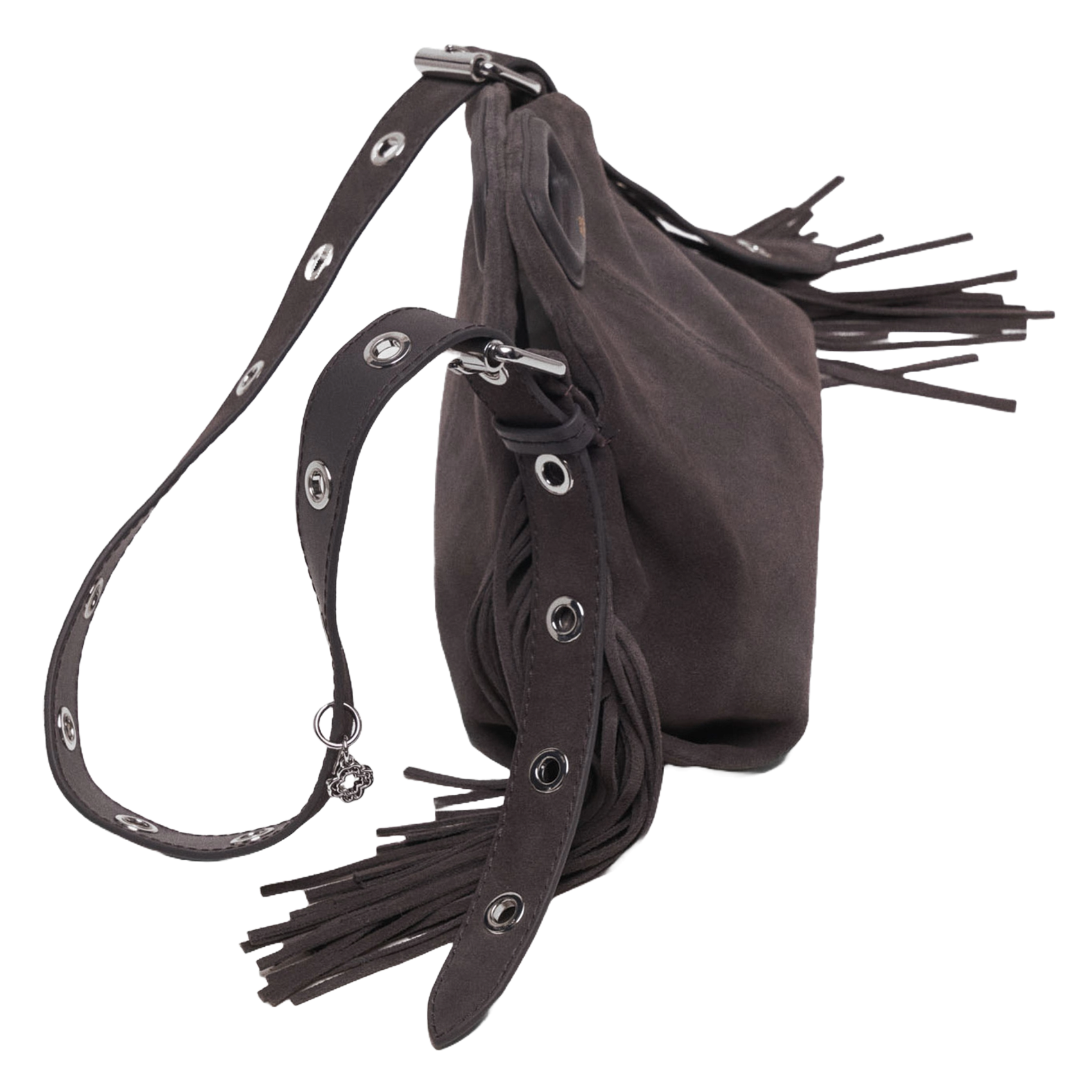 Leder-Umhängetasche MAJE Grau