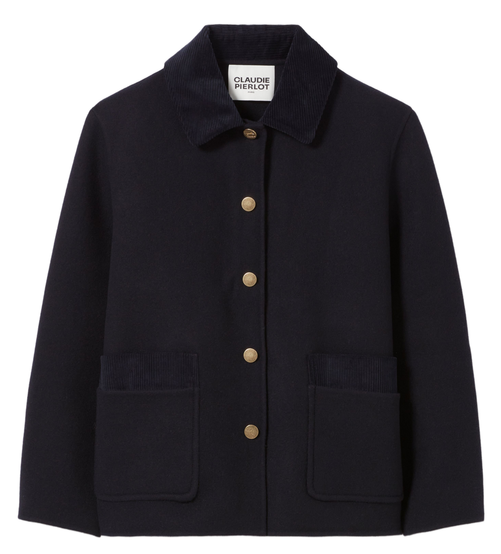 Veste droite boutonnée en laine mélangée CLAUDIE PIERLOT Bleu