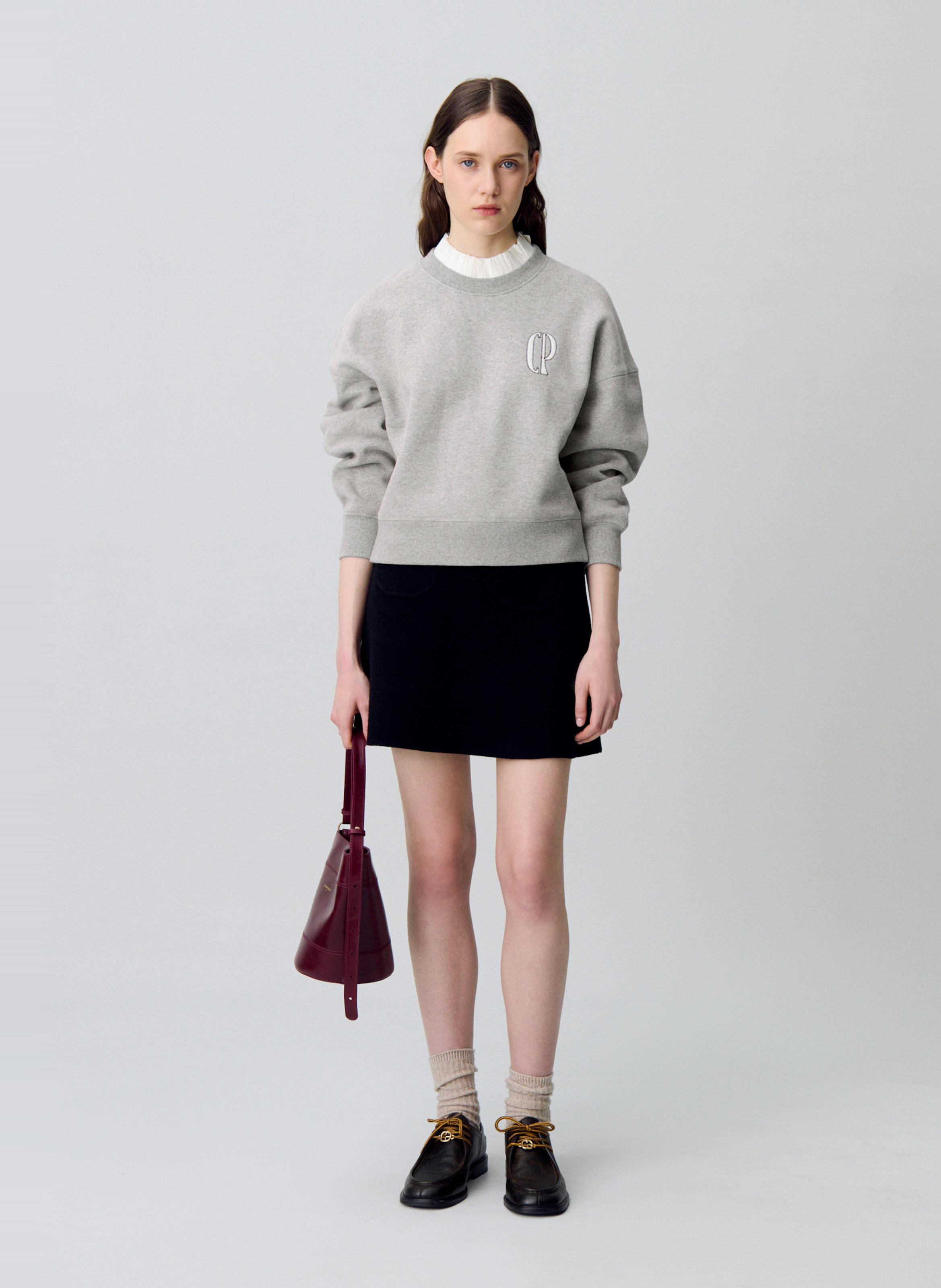 Sweat oversize en coton mélangé CLAUDIE PIERLOT Gris