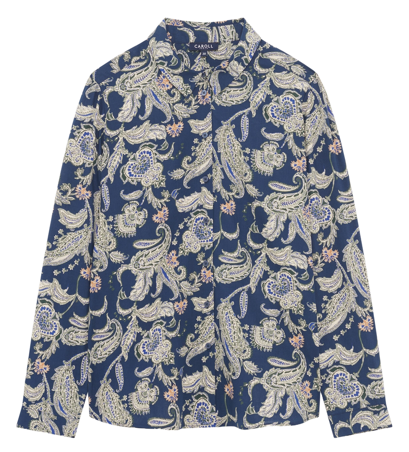 Chemise col classique imprimée CAROLL Bleu