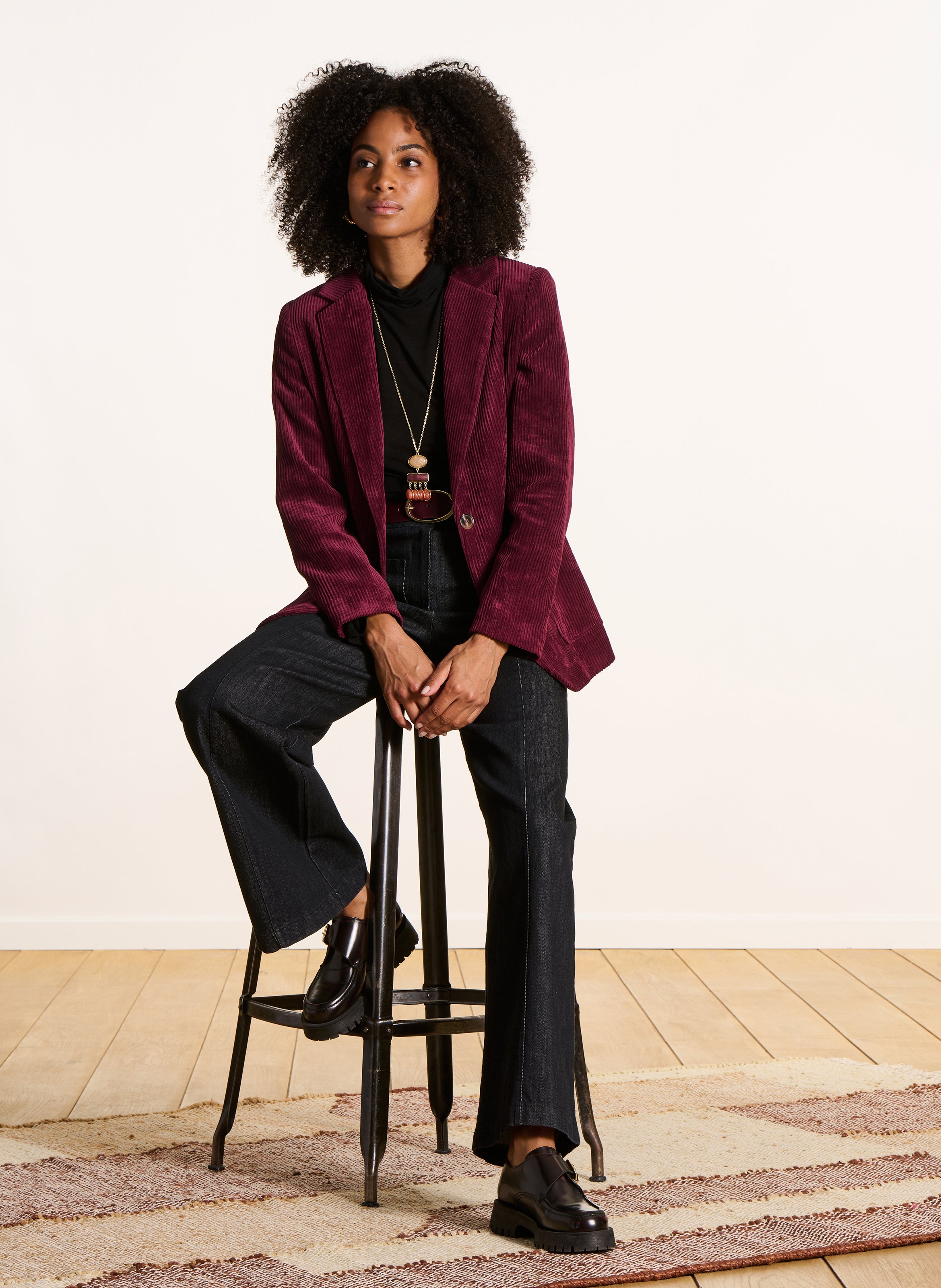 Corduroy suit jacket LA FEE MARABOUTEE Brown