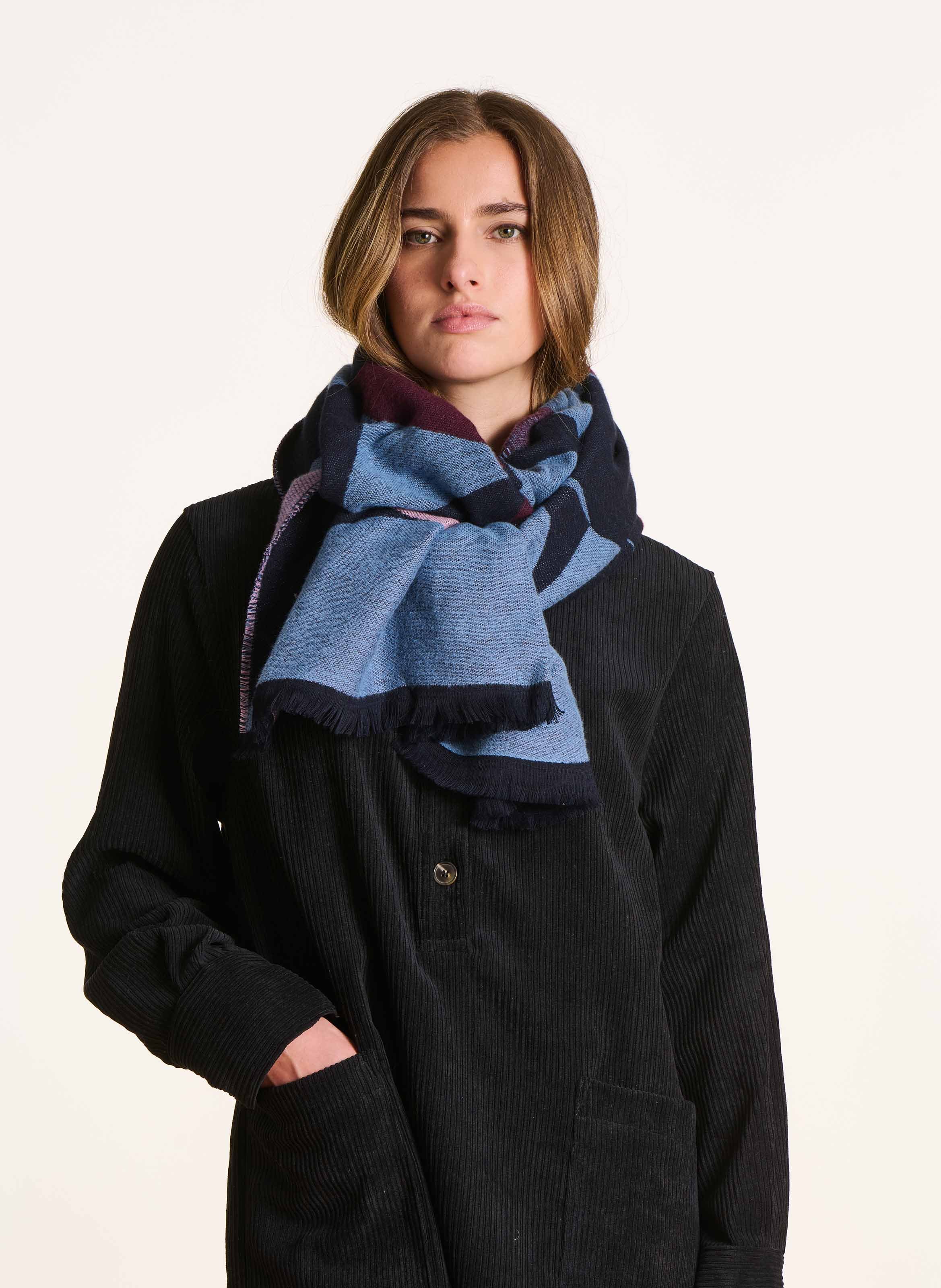 Organic cotton scarf LA FEE MARABOUTEE Blue
