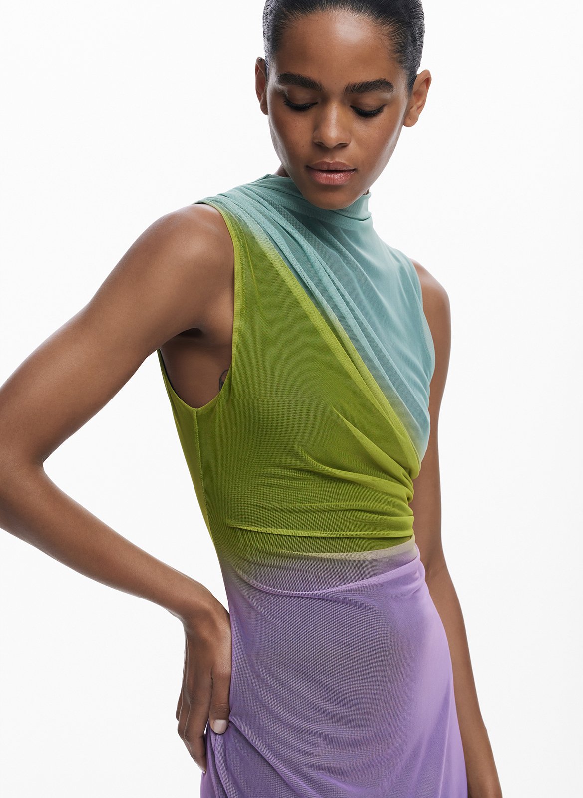 Abito lungo con scollo tondo DESIGUAL Rosso