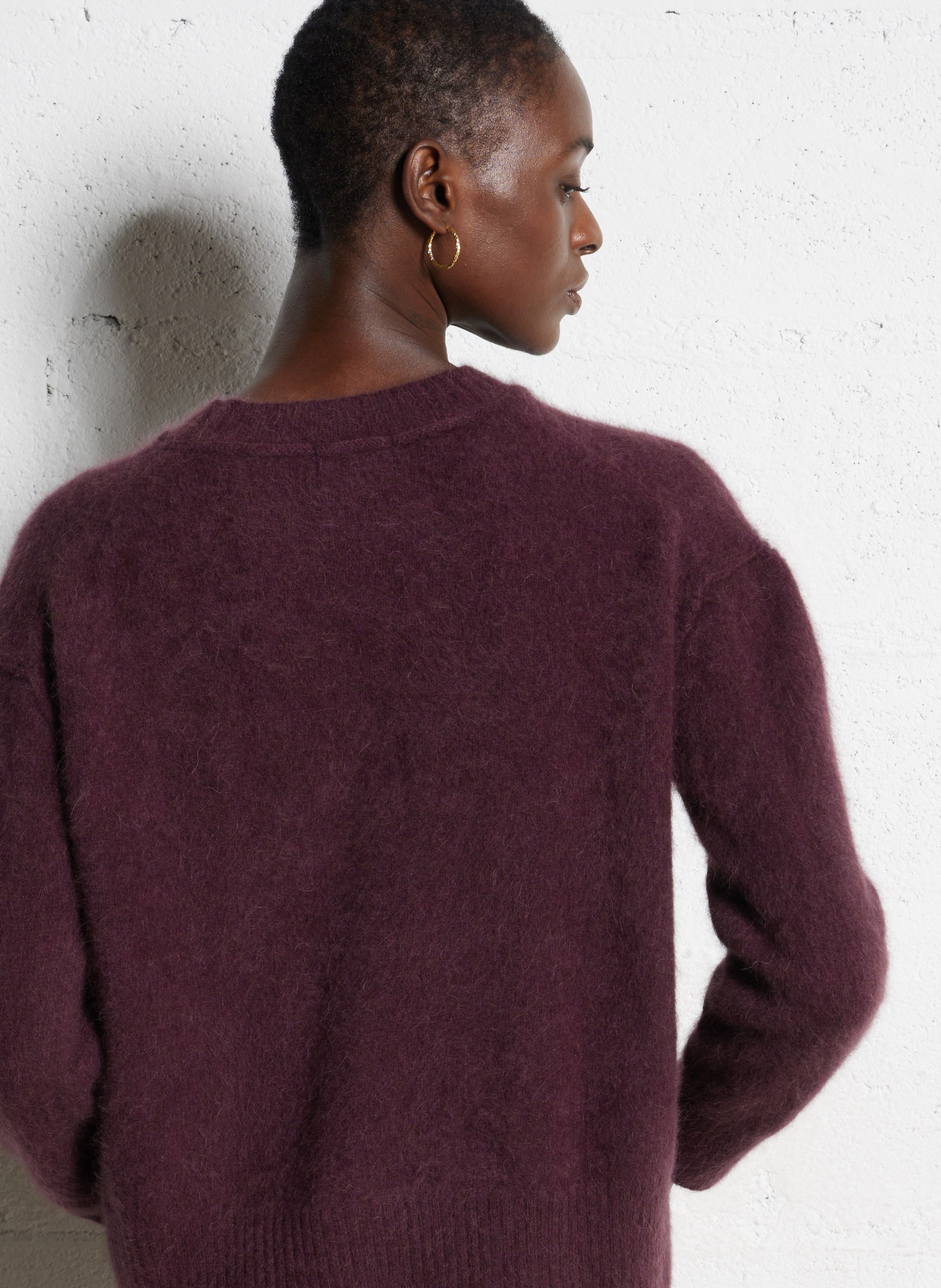 Abidjan wool round-neck sweater BELLA JONES Purple