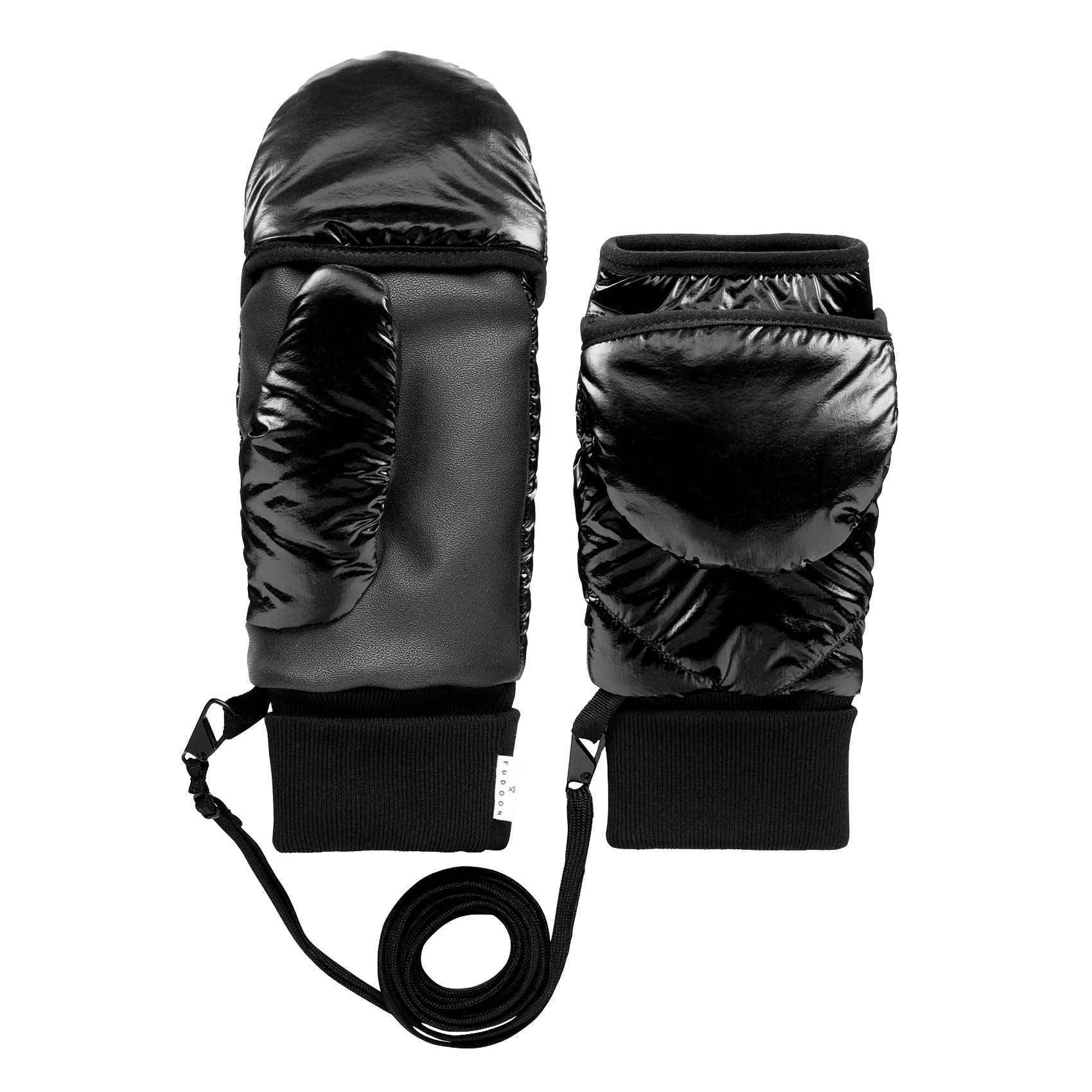 Fingerlose Handschuhe mit Leopardenmuster FUDOON Schwarz