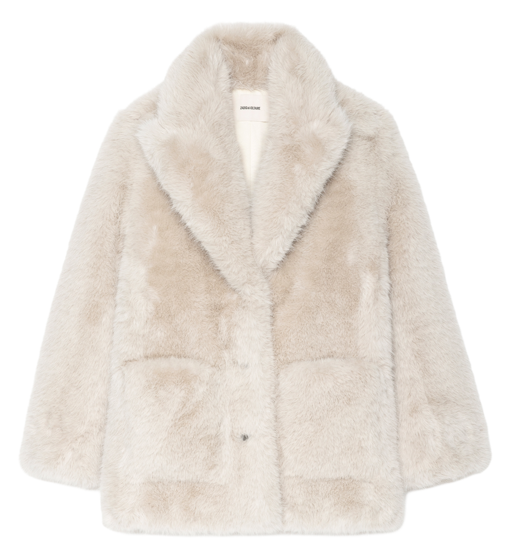 Faux fur coat with tailored collar ZADIG&VOLTAIRE White