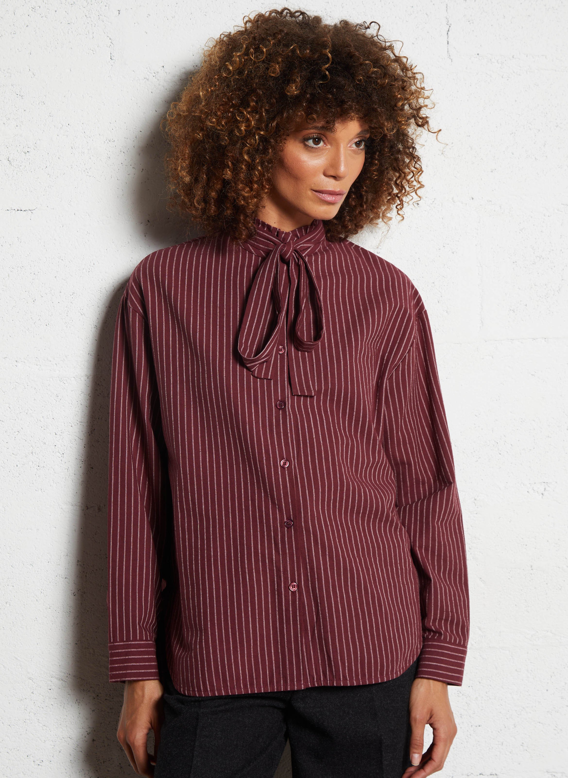 Chemise oversize en coton SEE U SOON Prune