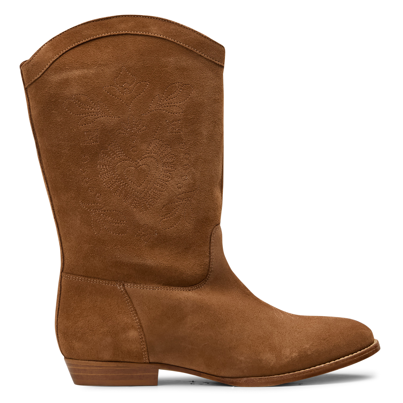 Suede cowboy boots I CODE Brown