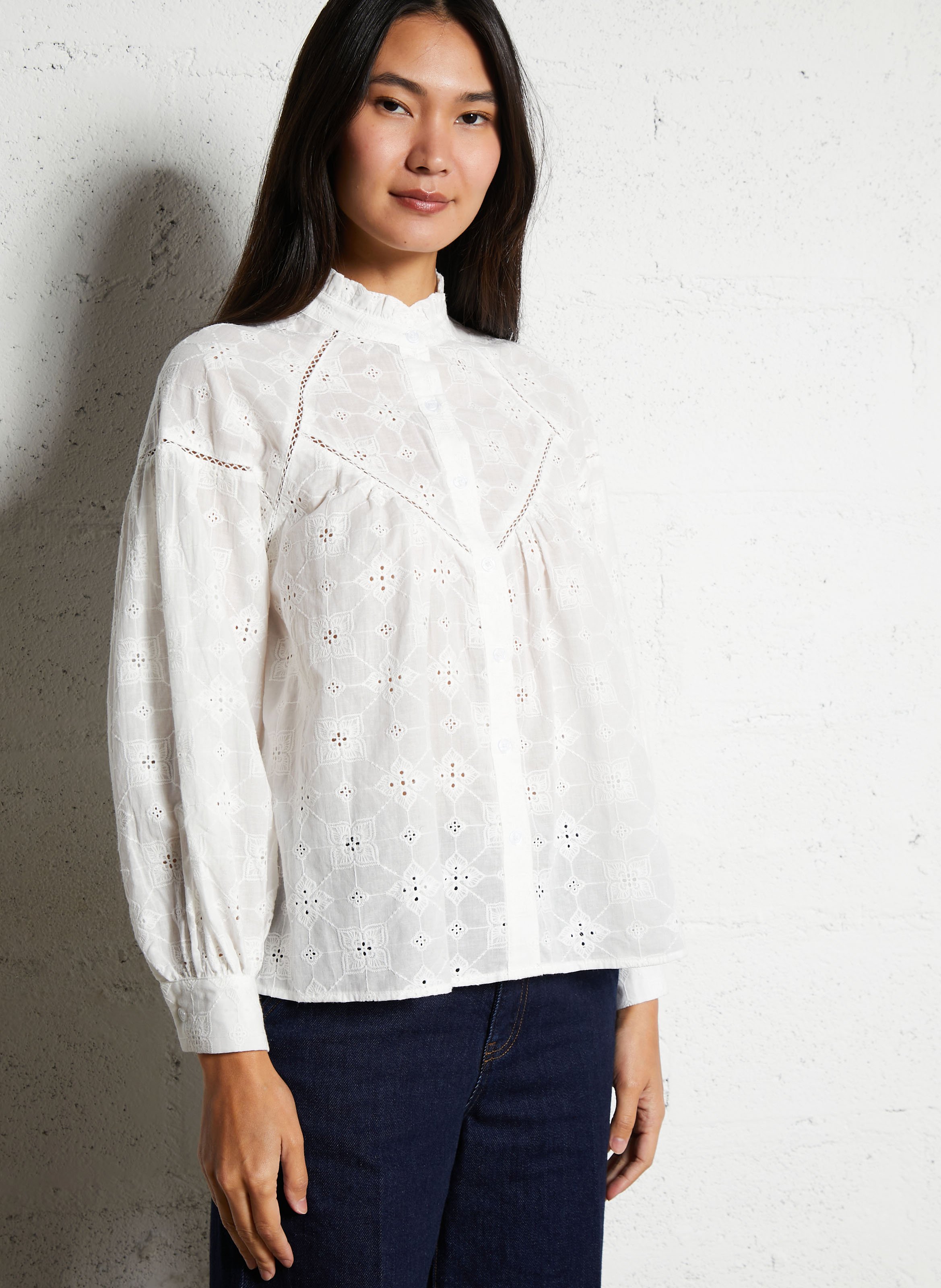 Alexandra - Plumetis-Bluse THE KORNER Weiss