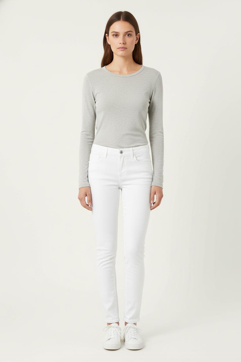 Cropped slim jeans with studs LEVI'S - Seconde main White