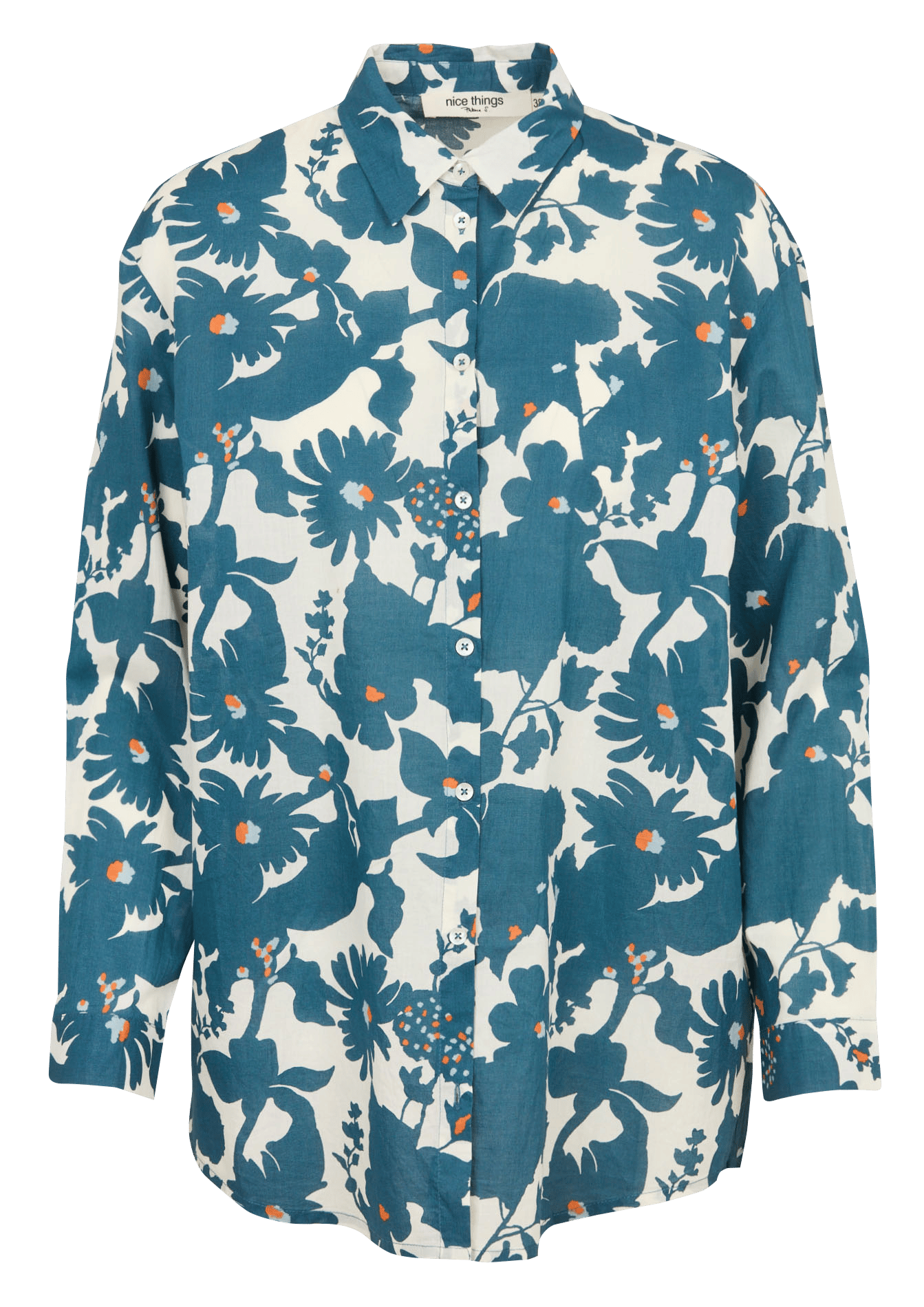 Chemise imprimé floral en coton NICE THINGS Beige