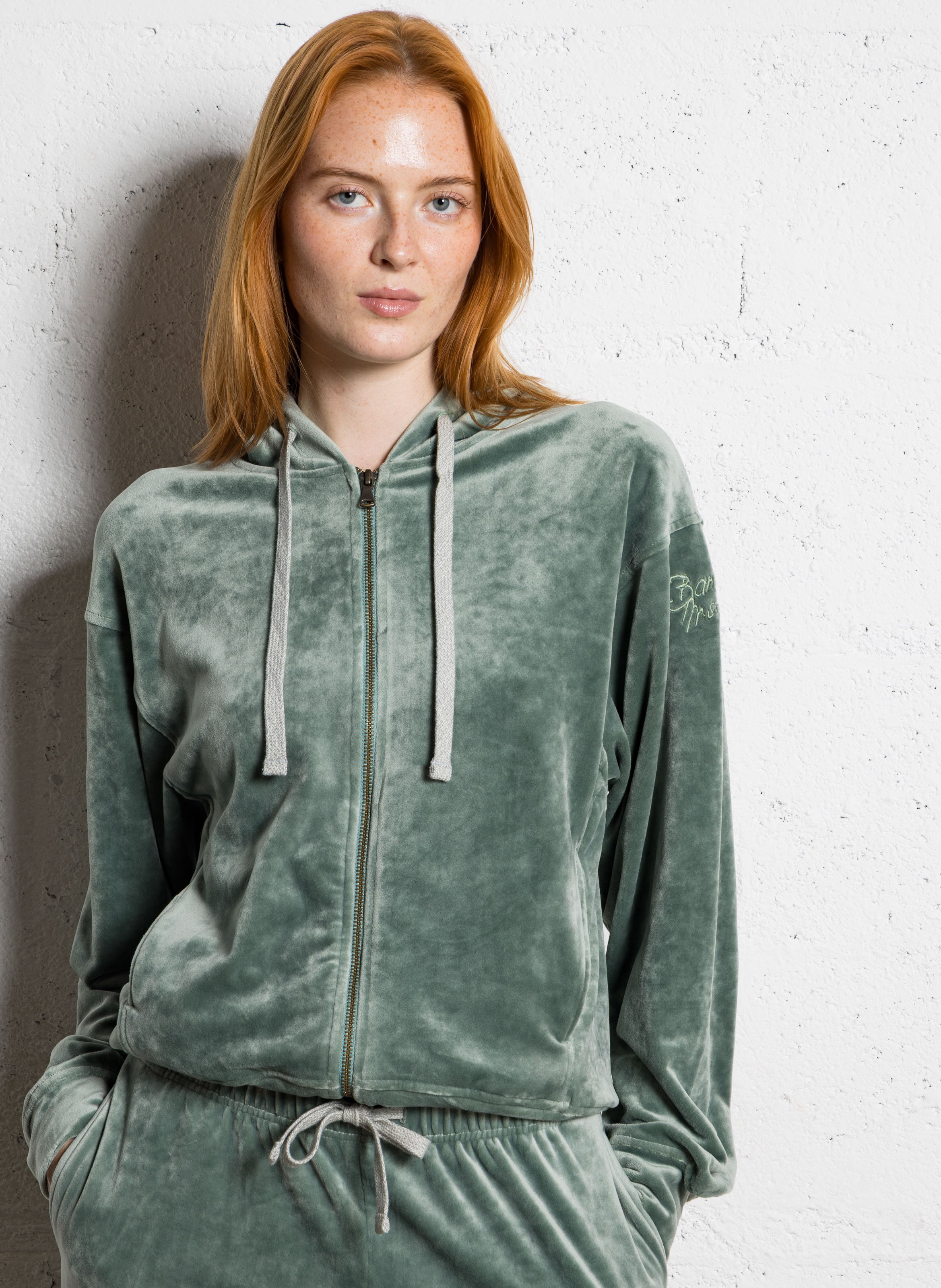 Gilet col rond en velours BANANA MOON Vert