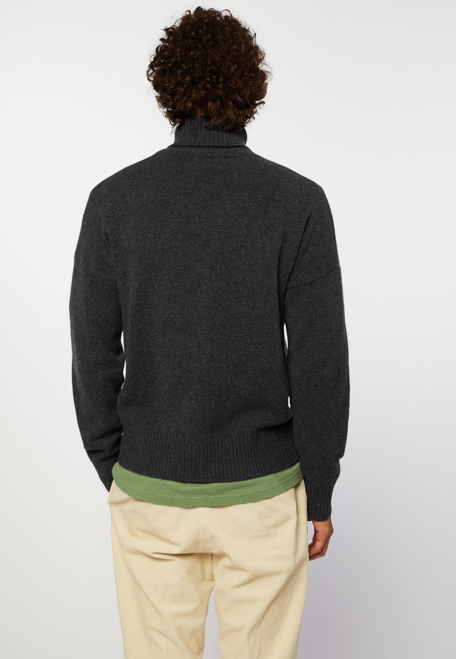 Pull col roulé en cachemire RODIER Gris