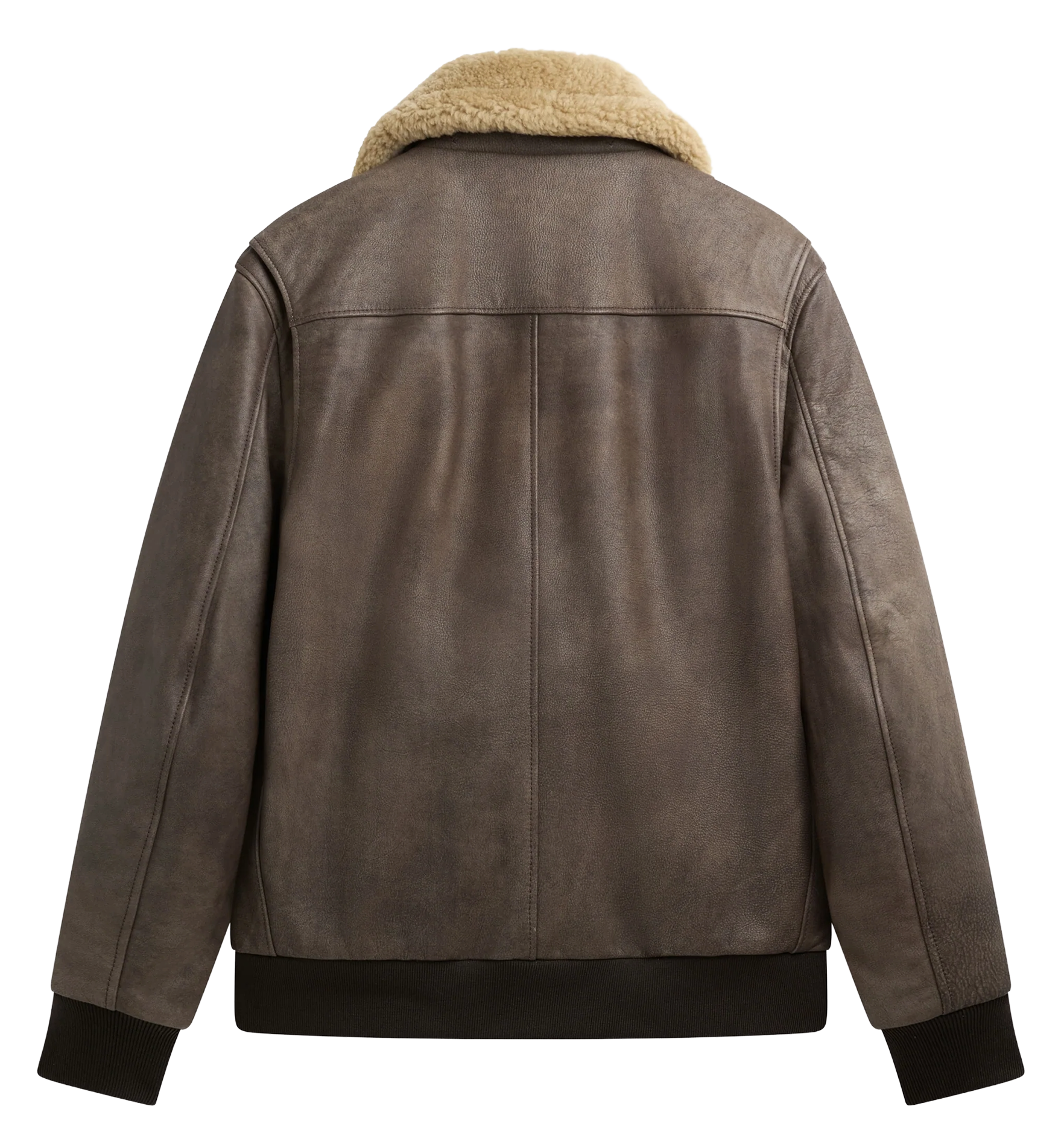 Oversized leather jacket with classic collar CHEVIGNON Brown