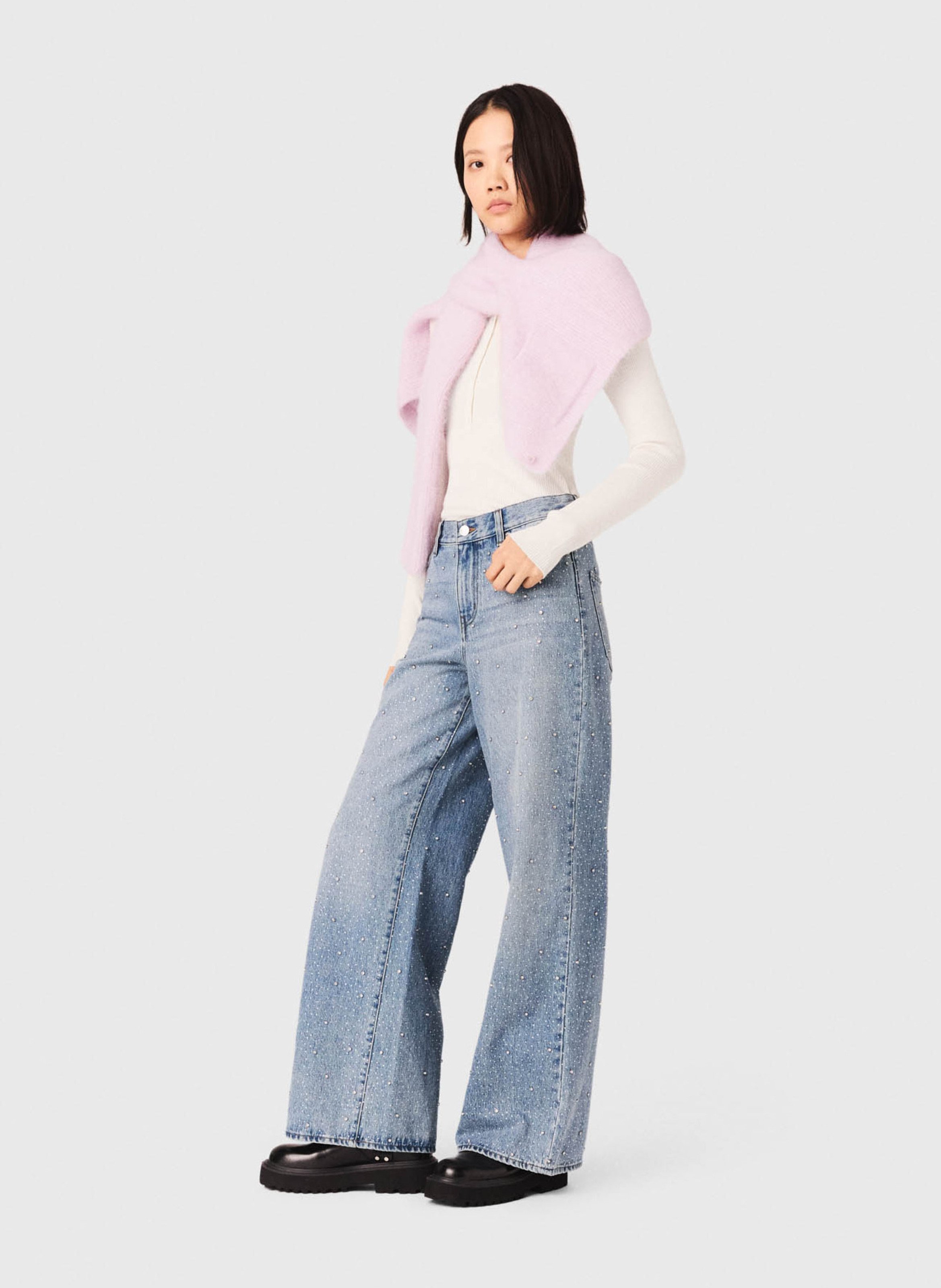 Grote katoenen jeans MAJE Blauw