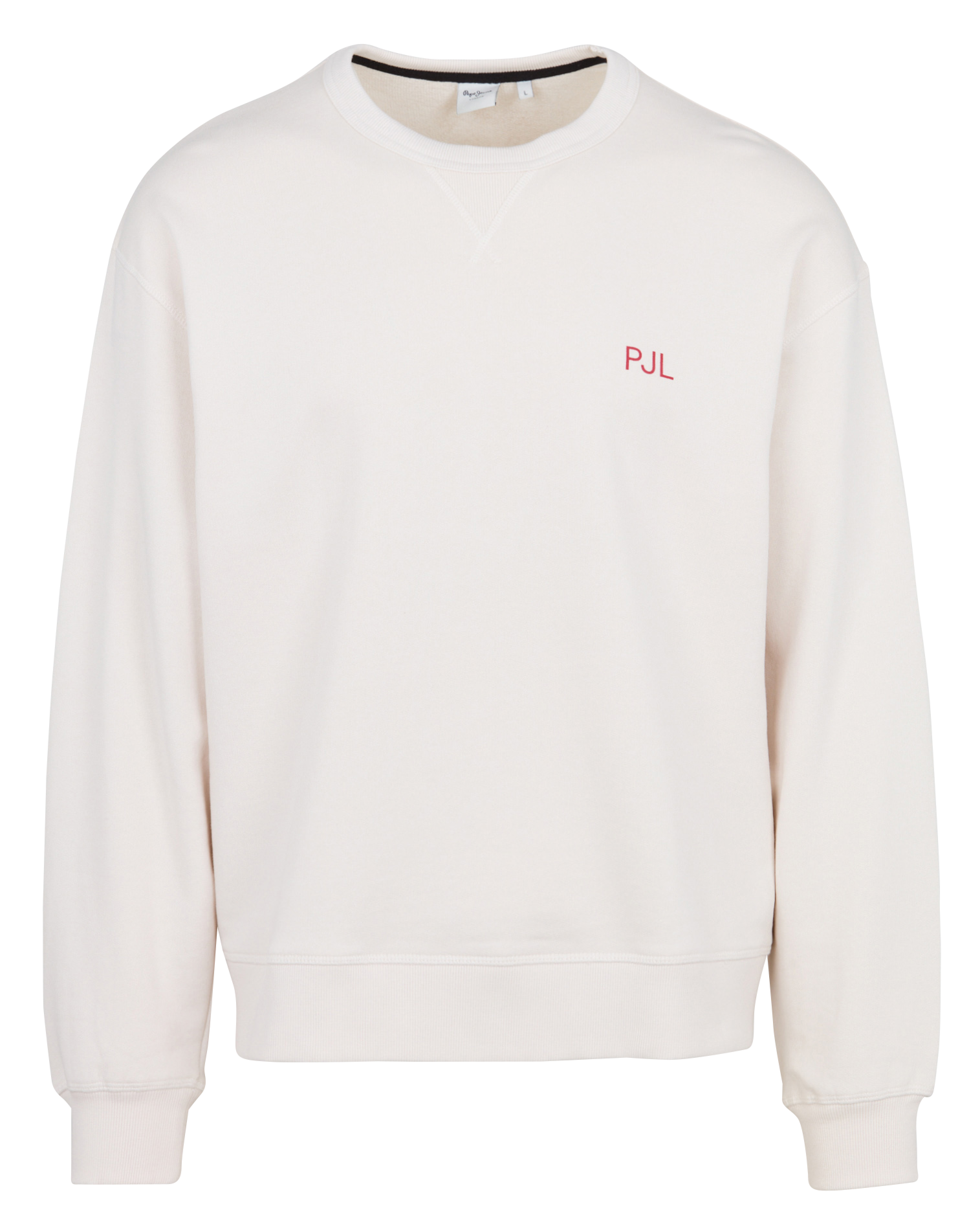 Sweat droit col rond sérigraphié en coton mélangé PEPE JEANS Beige
