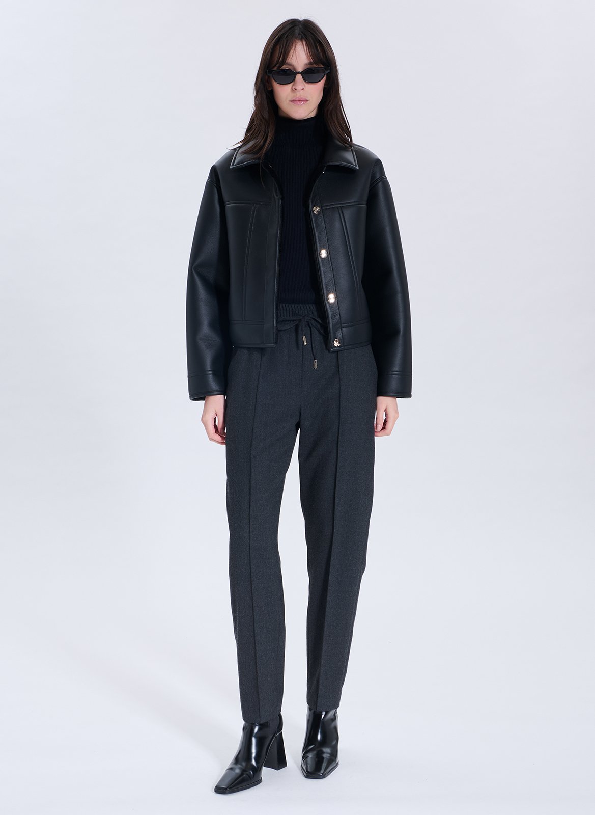 High-waisted carrot-cut trousers ZAPA Grey