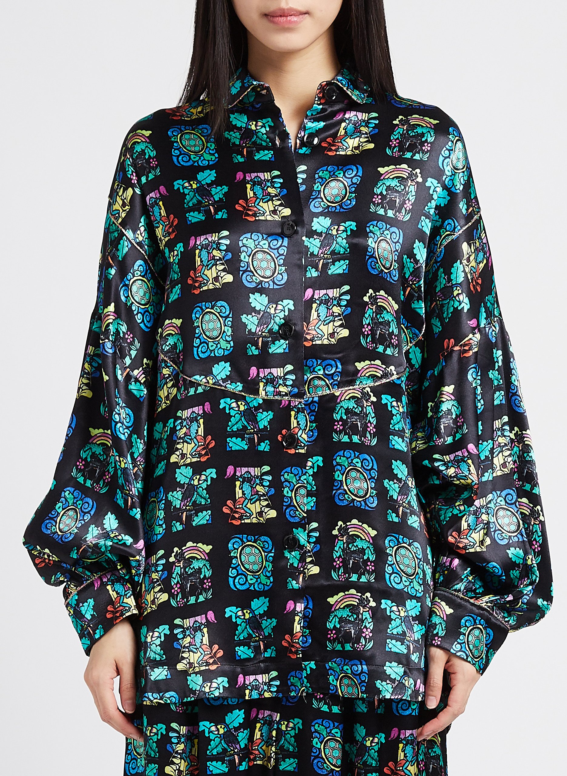 Oversize-Bluse mit klassischem Kragen HEIMSTONE Mehrfarbig