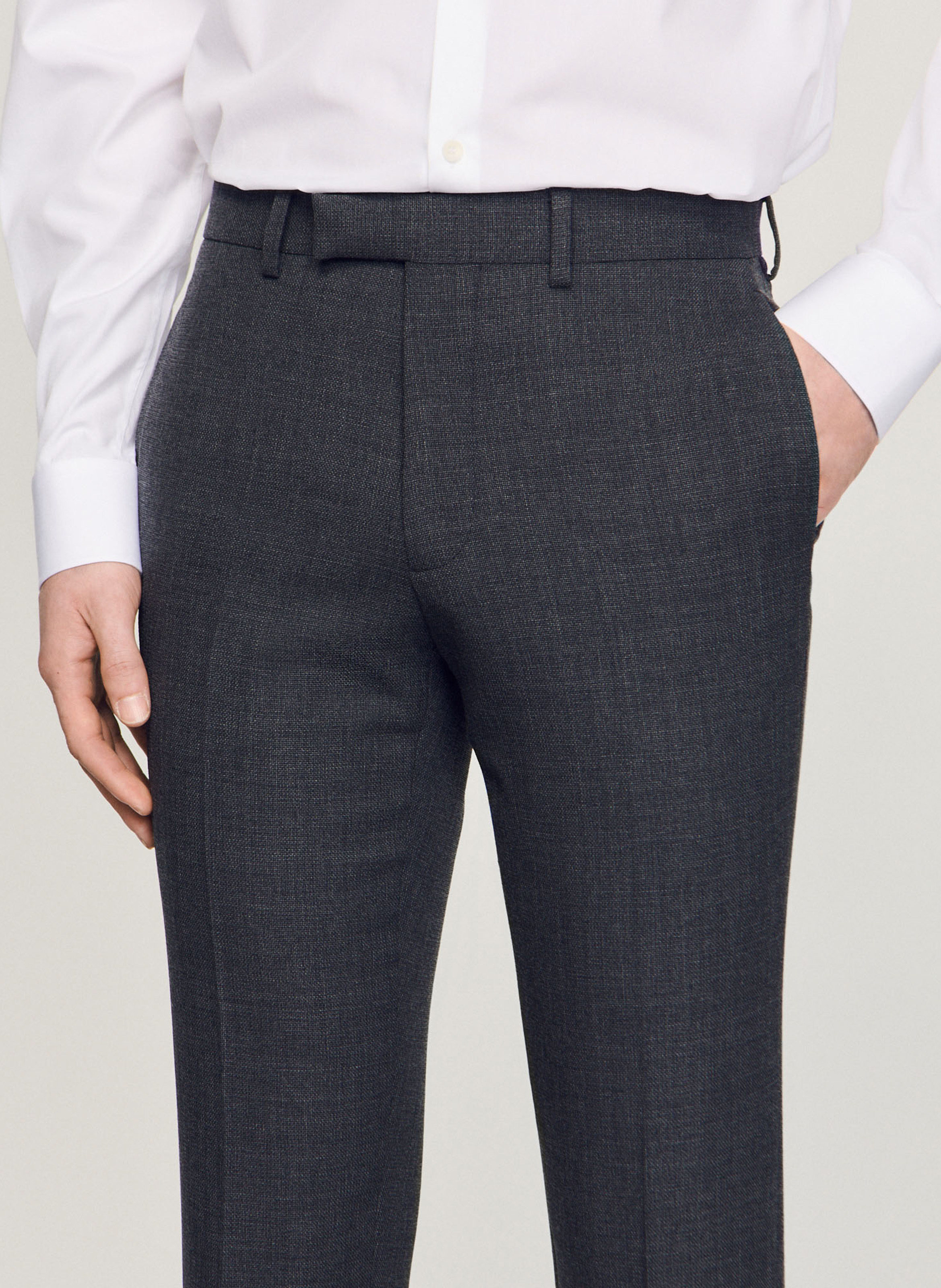 Pantalon de costume en laine SANDRO Gris