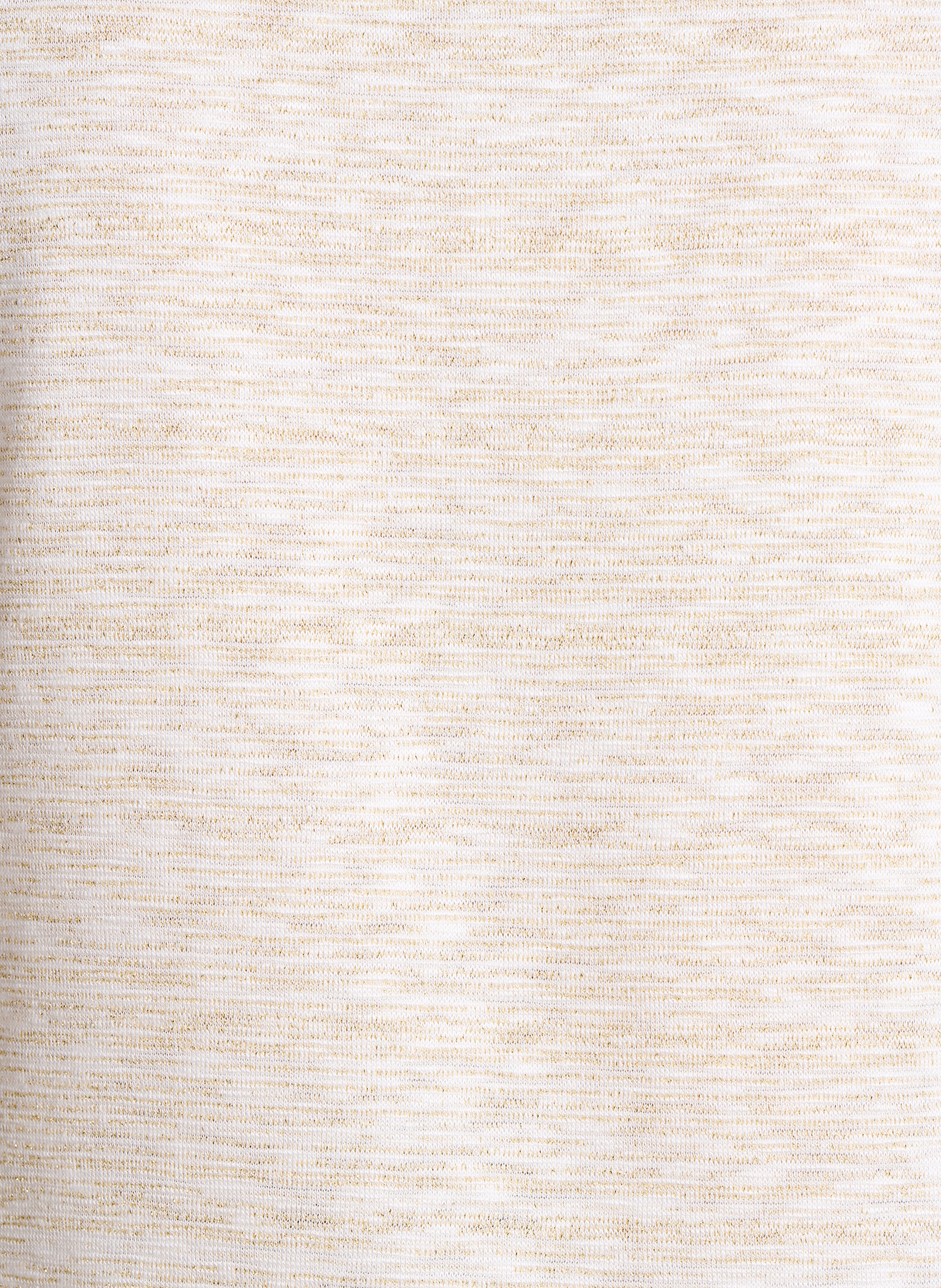 Short-sleeve metallic top White