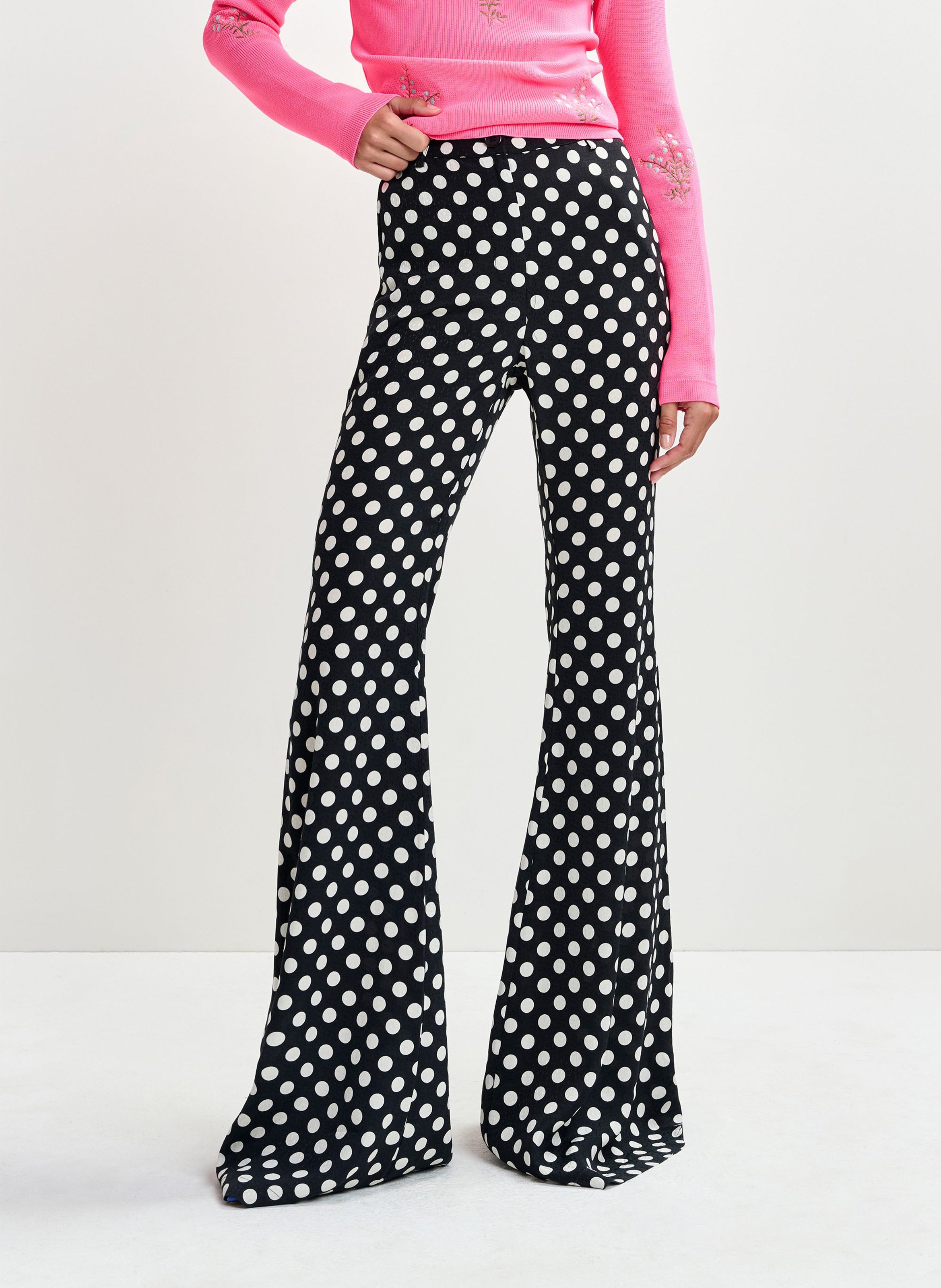 Pantalon flare imprimé ESSENTIEL ANTWERP Noir