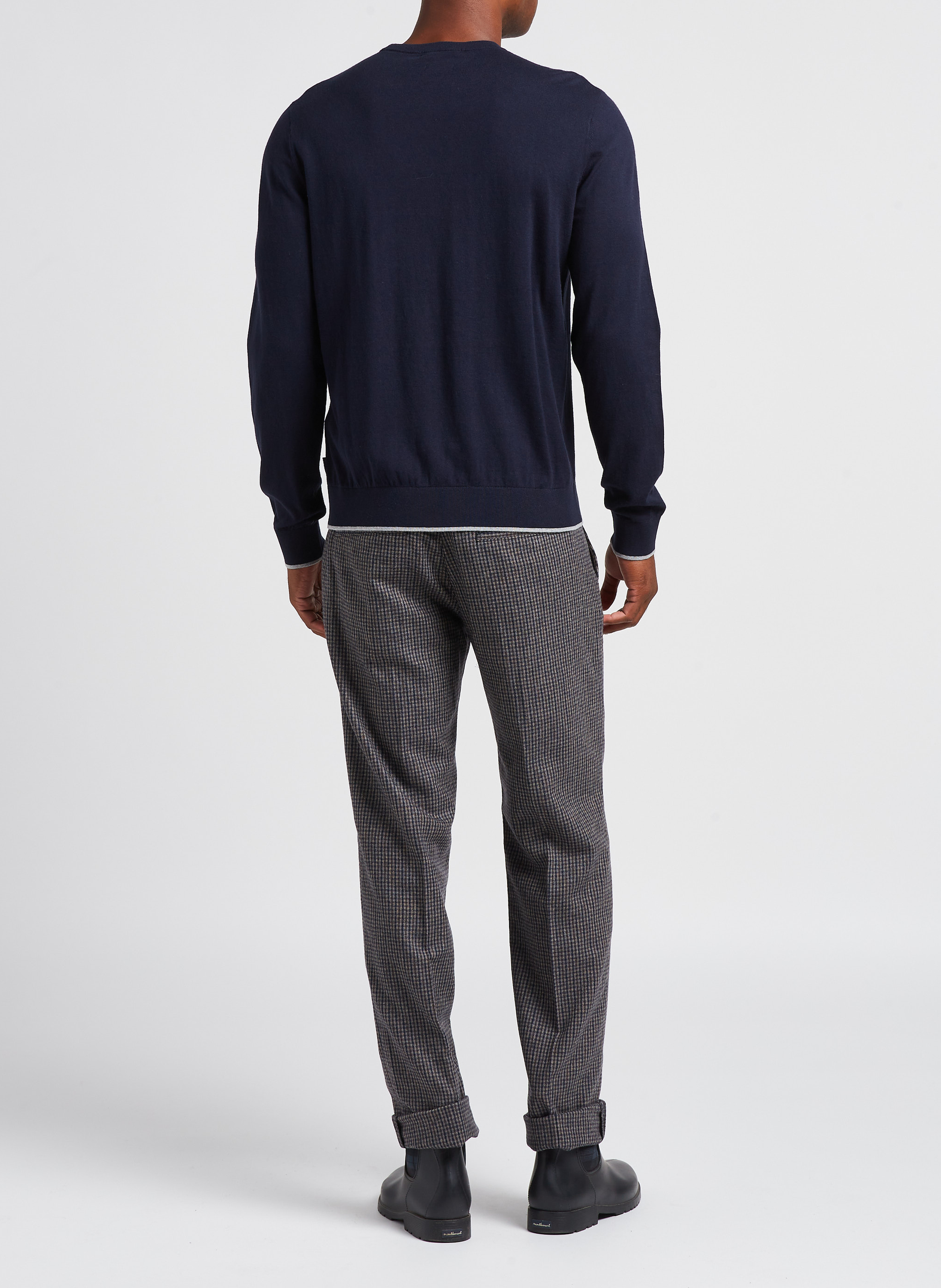 Pantalon droit en laine mélangée SELECTED Gris