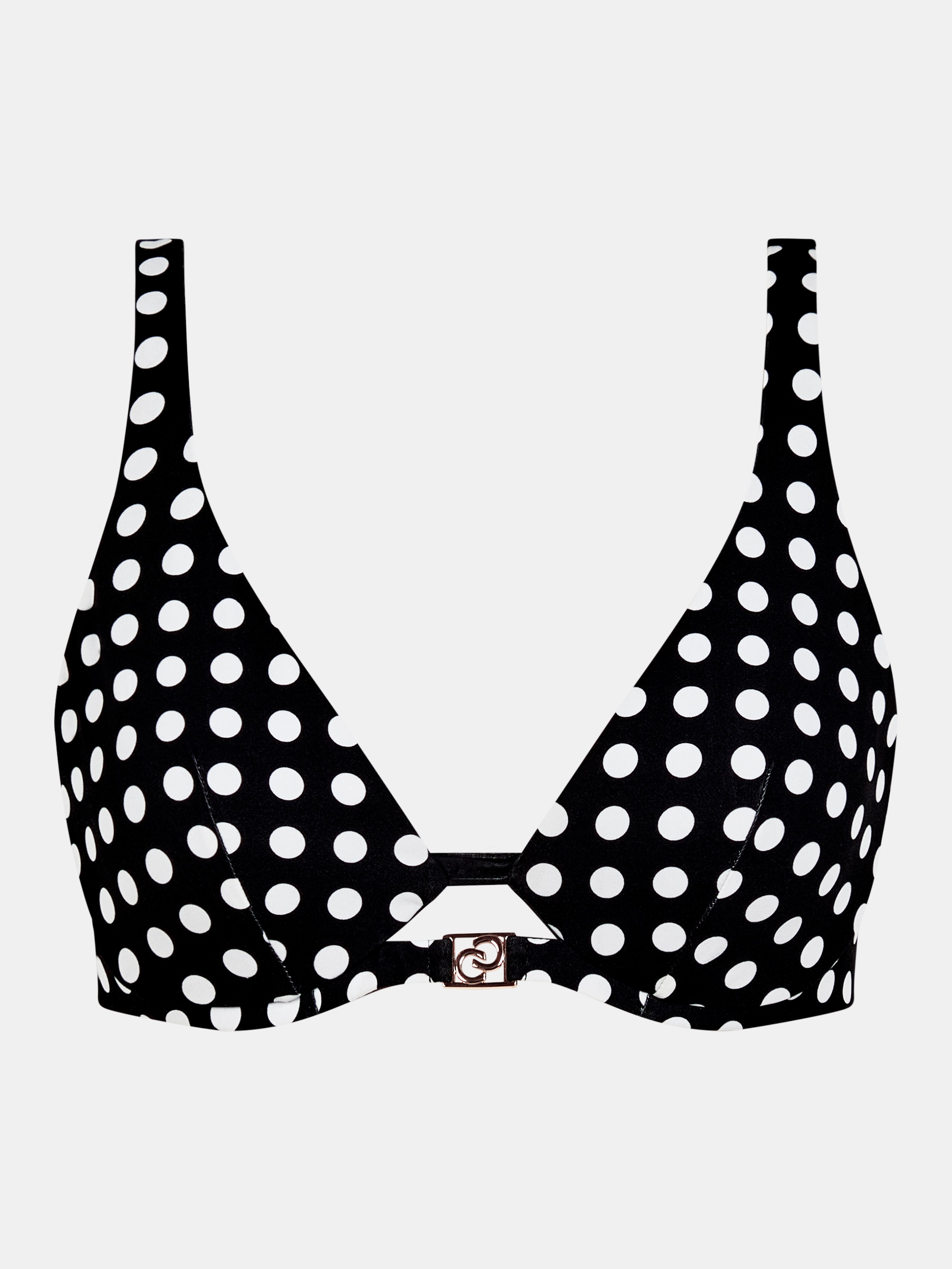 Plunging one-wire swimsuit top with multi-position straps CHANTELLE Black