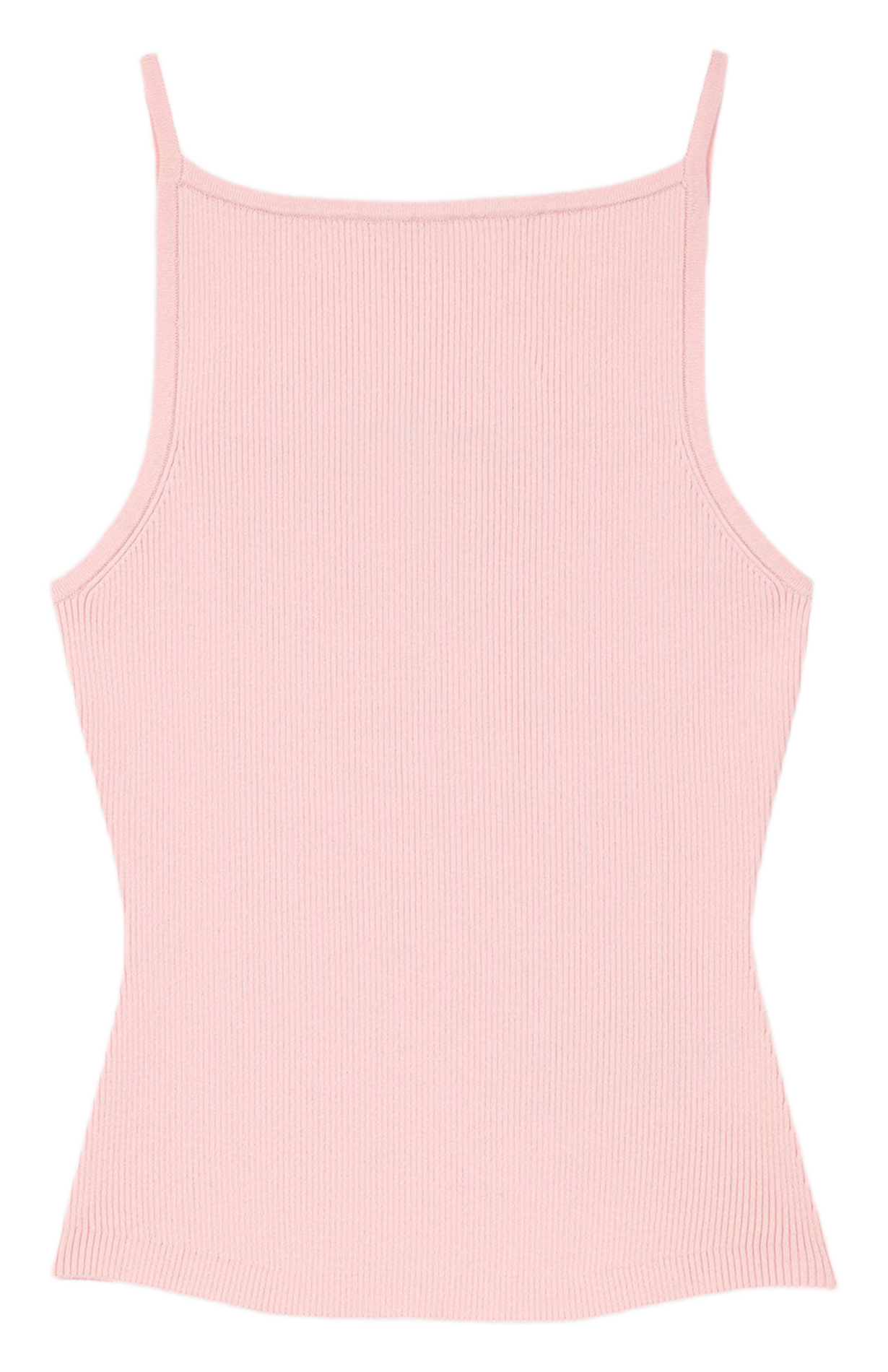 Ribbed cotton blend fitted top MAJE Pink