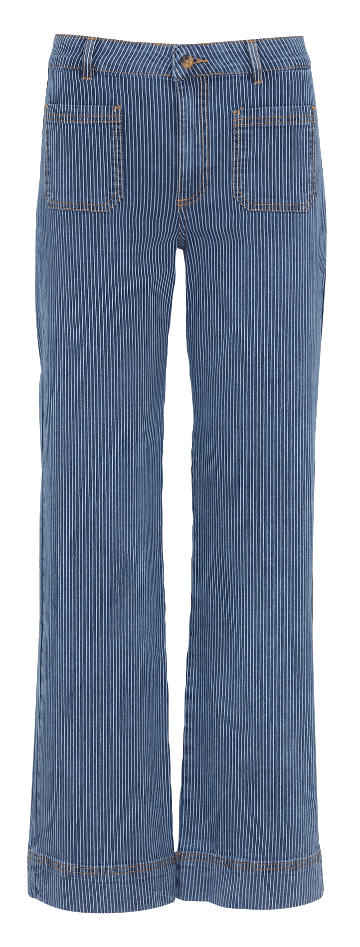 Straight leg striped denim trousers EMILE ET IDA Blue