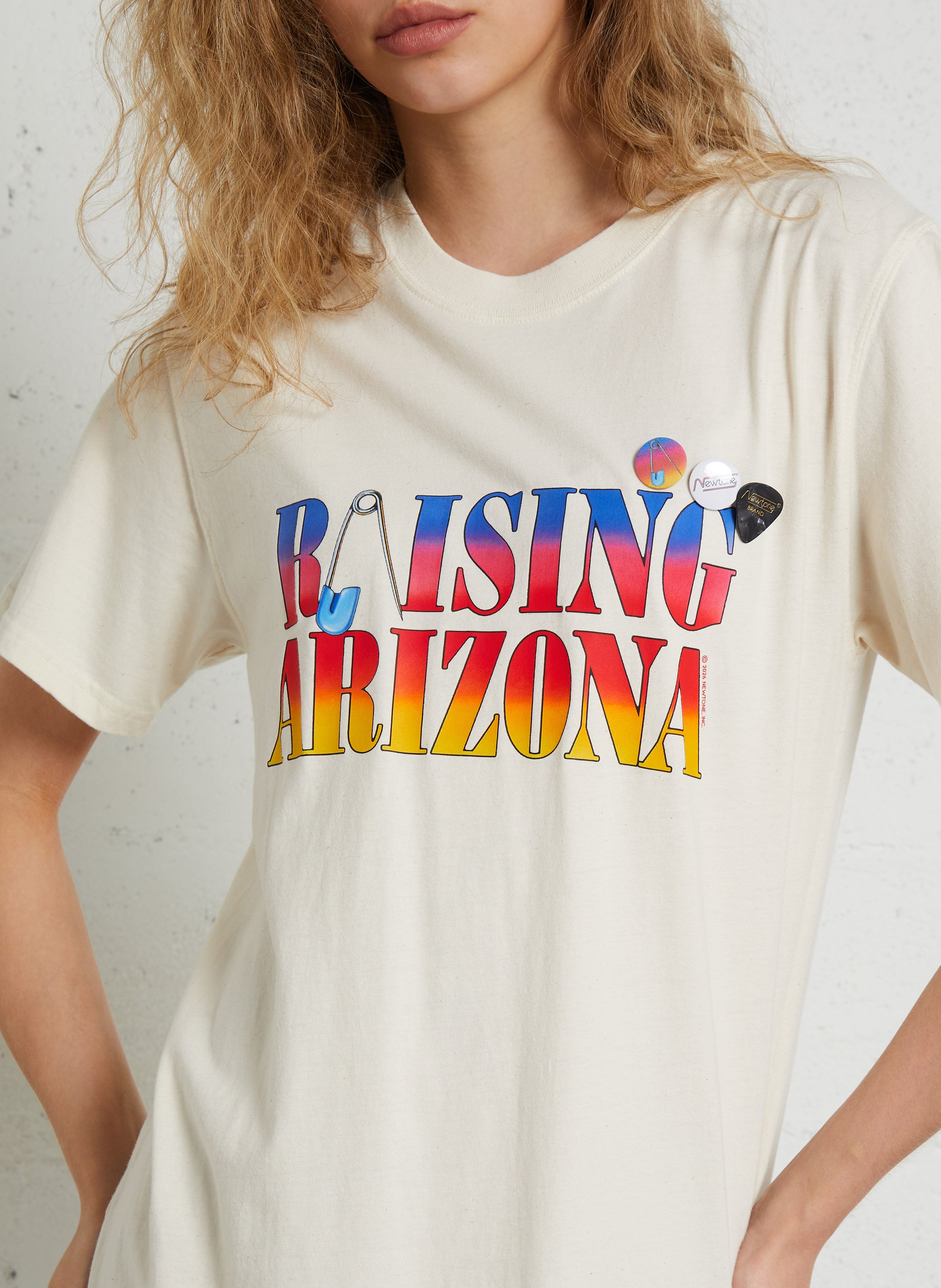 Long round-neck cotton printed dress NEWTONE Beige