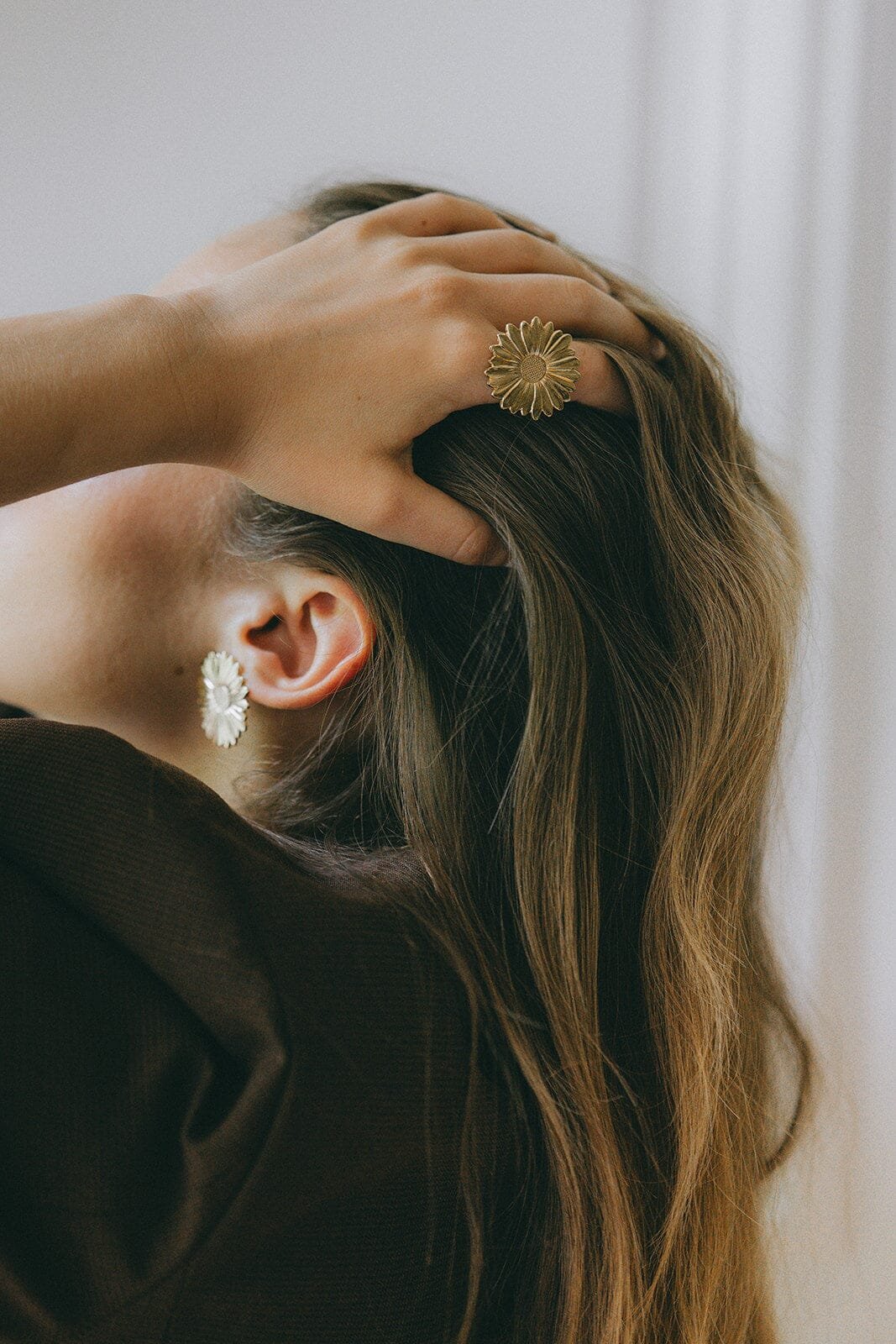 Maxi gold-plated flower ring MONSIEUR SIMONE Golden