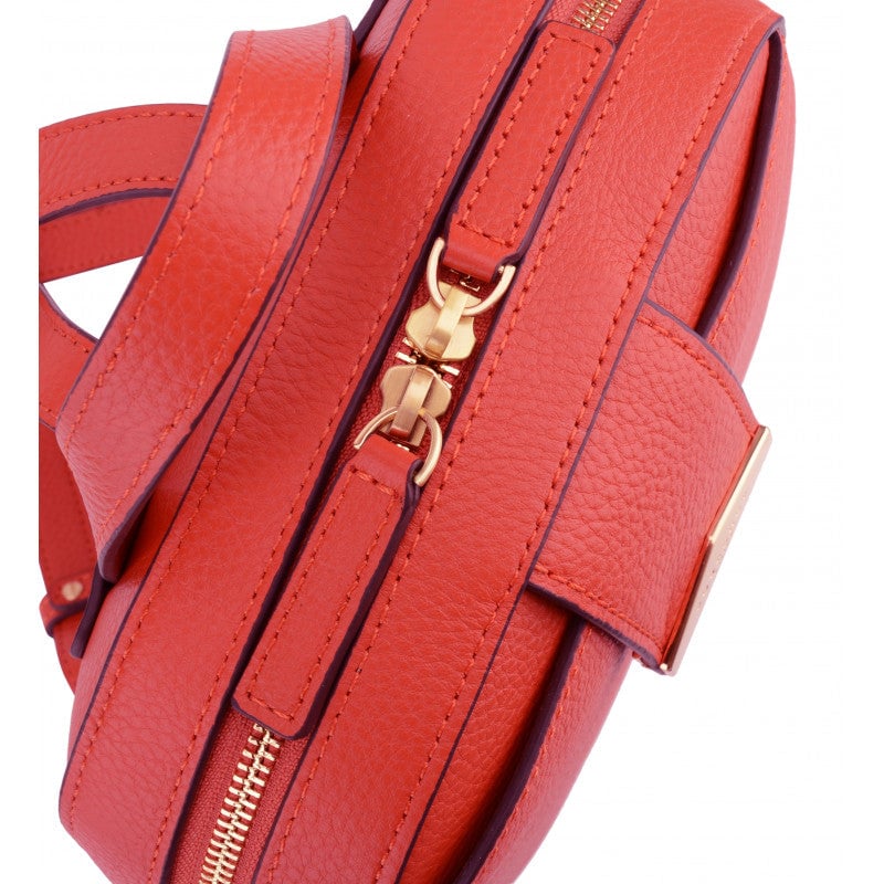 Calfskin leather backpack Red