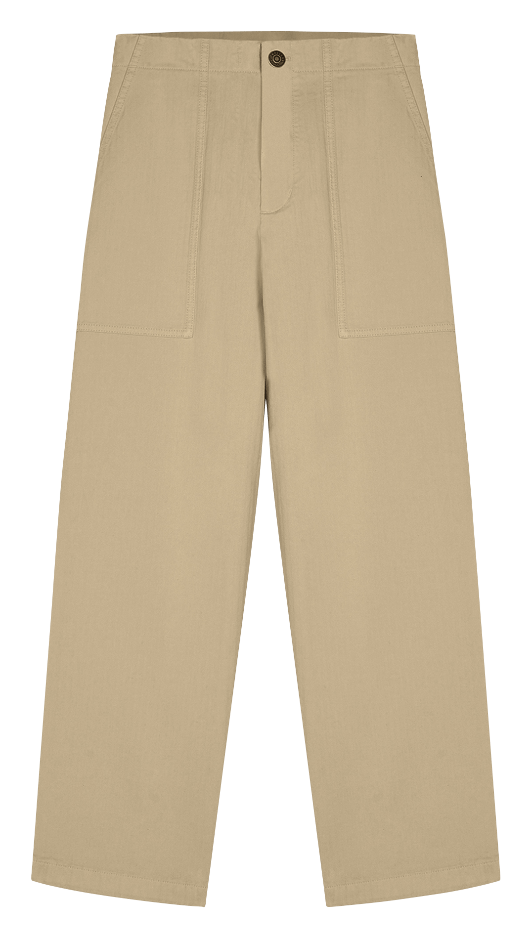 Jean large taille haute en coton MASSCOB Beige