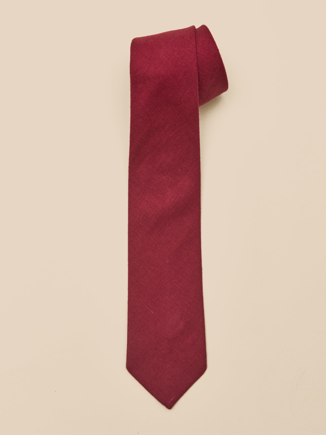 Linen tie made in France CYRILLUS Red
