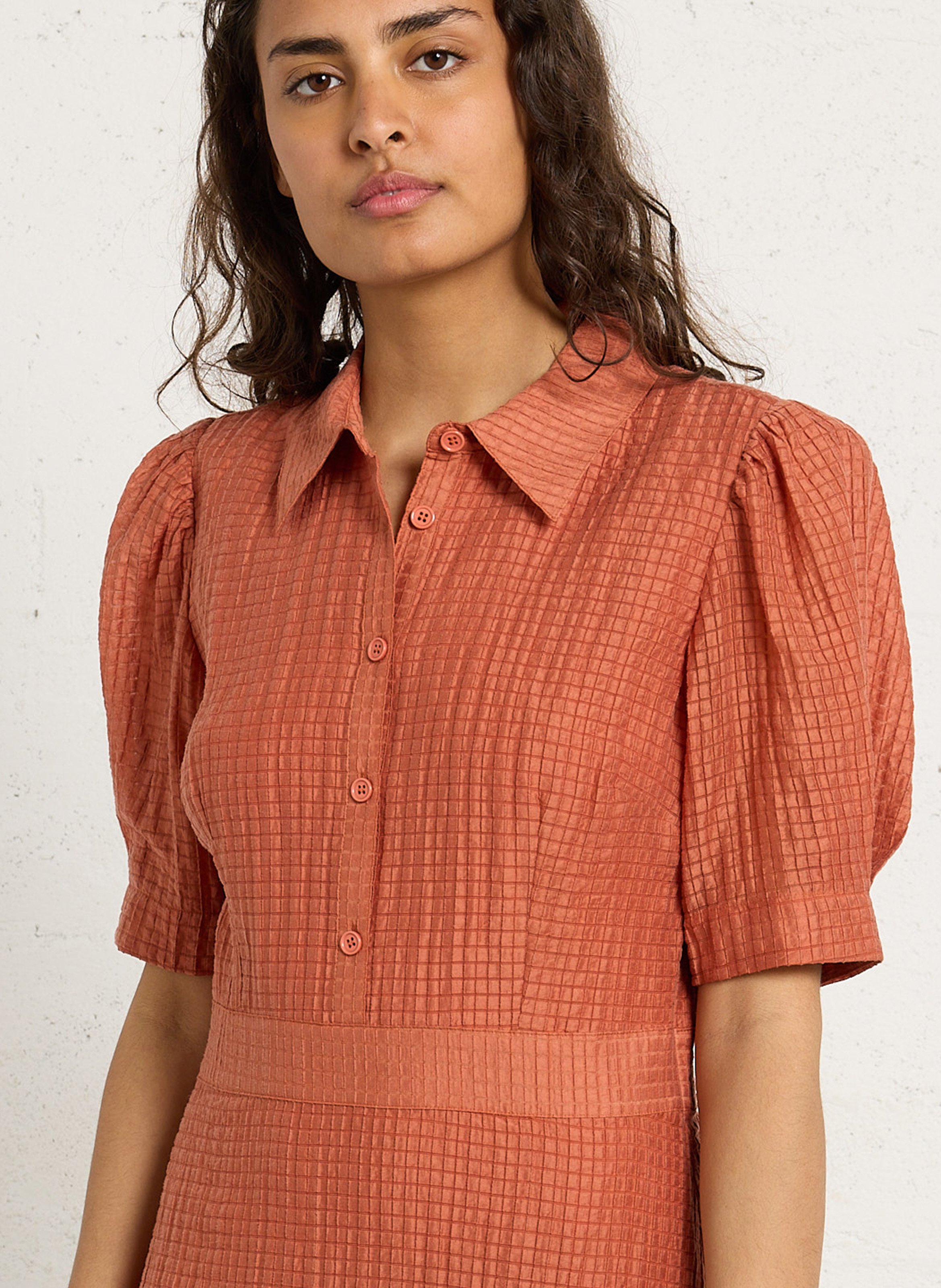 Robe longue manches bouffantes PETITE MENDIGOTE Beige