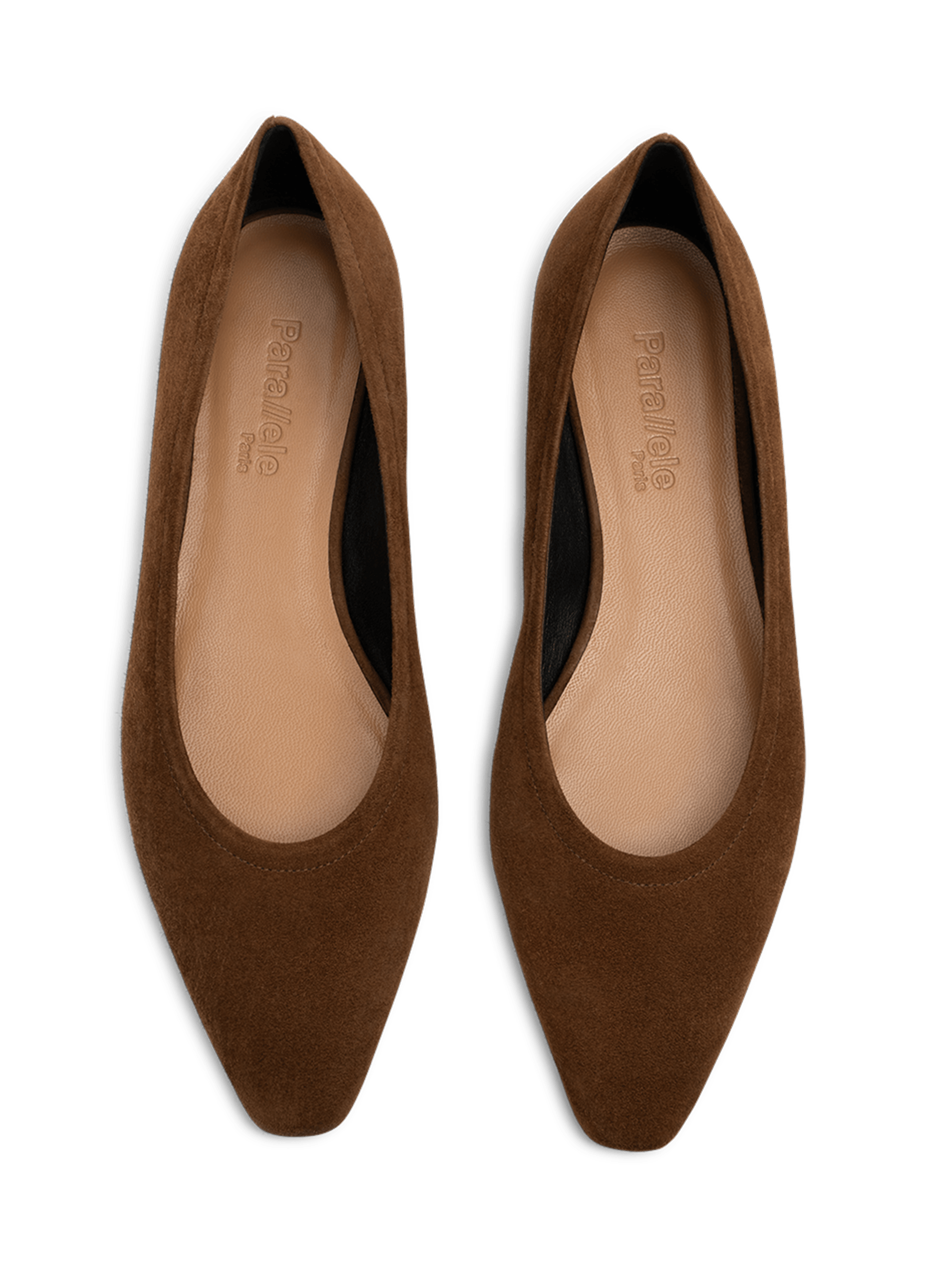 Date suede leather ballet flats PARALLELE PARIS Brown