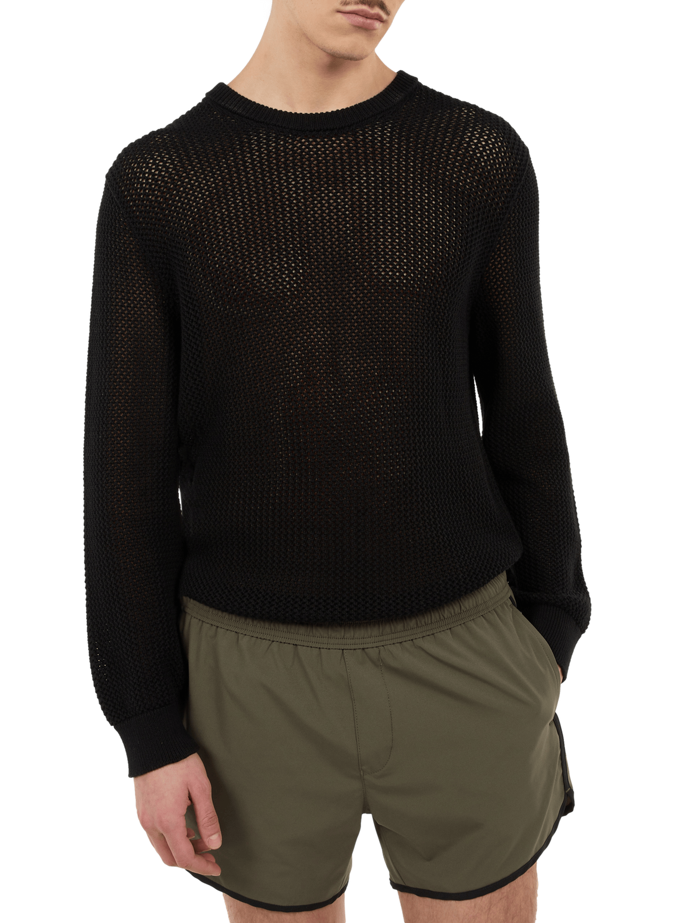 Pull droit col rond en coton SAISON 1865 Noir