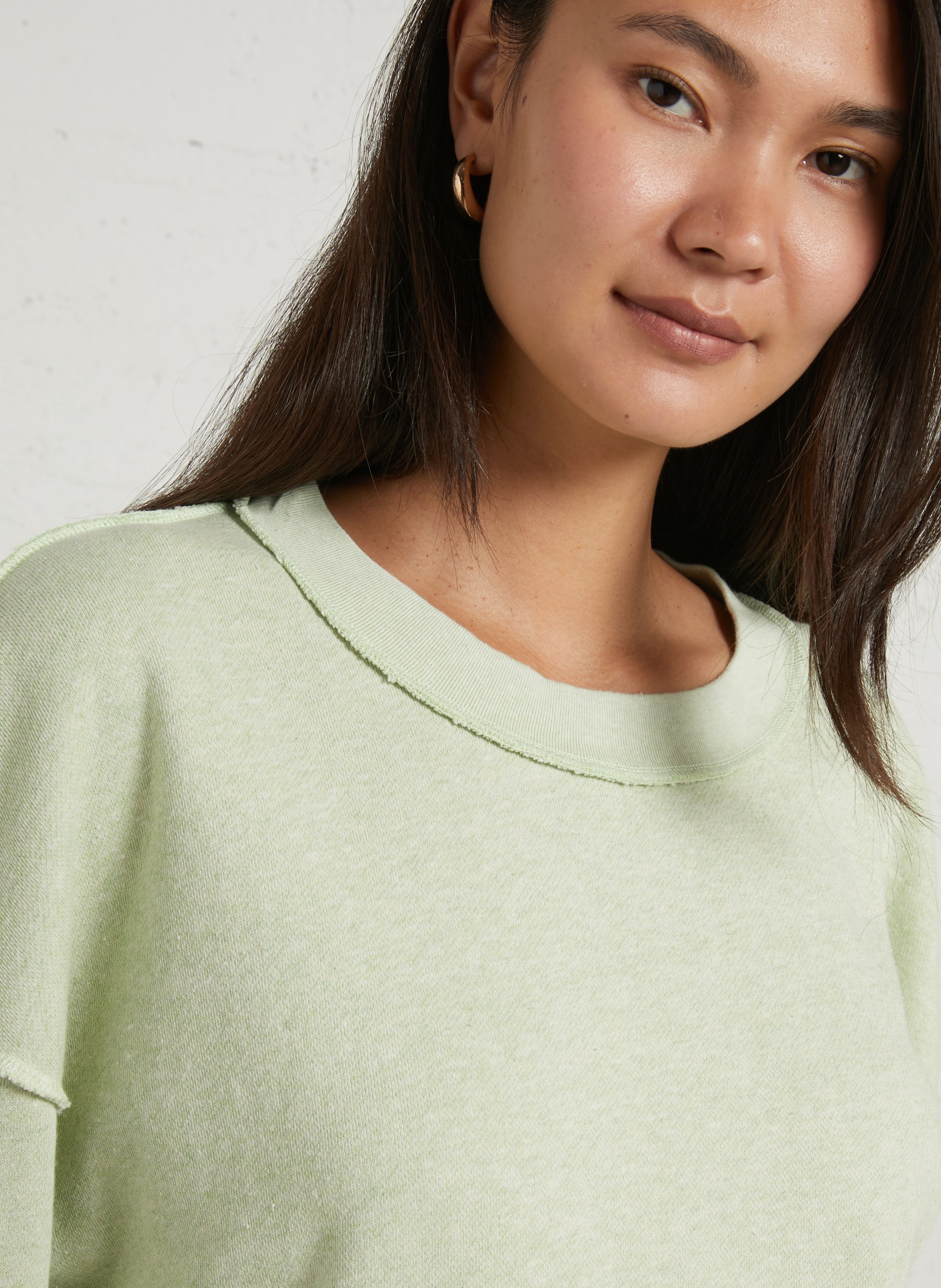 Oversize-Sweatshirt aus Baumwolle mit Rundhalsausschnitt AMERICAN VINTAGE Grun