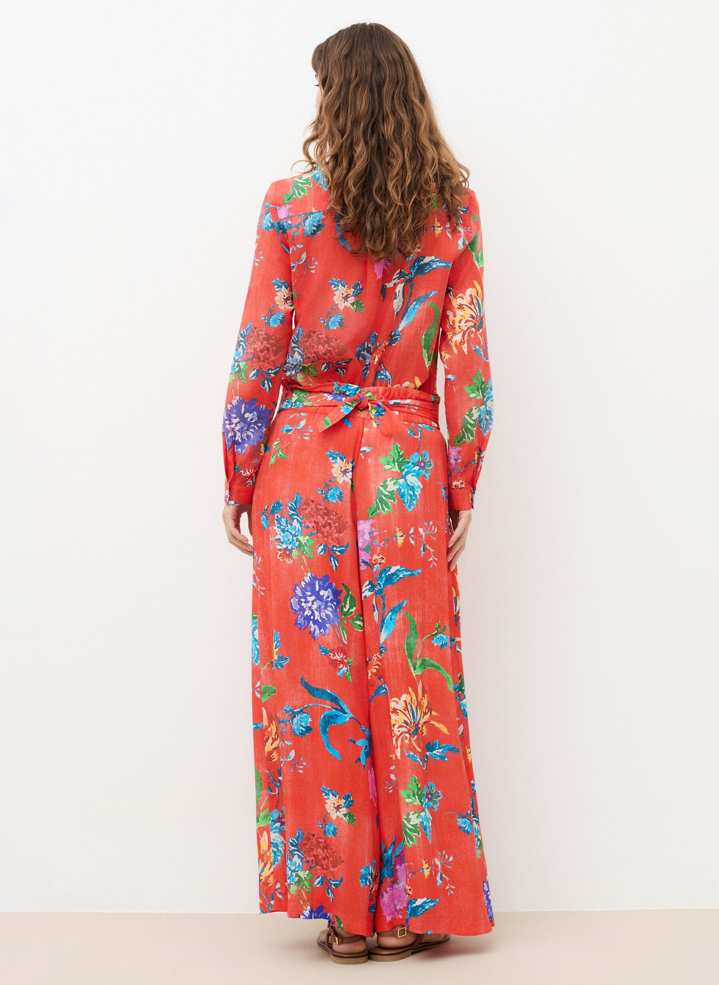 Printed wide-leg pants CAROLL Red