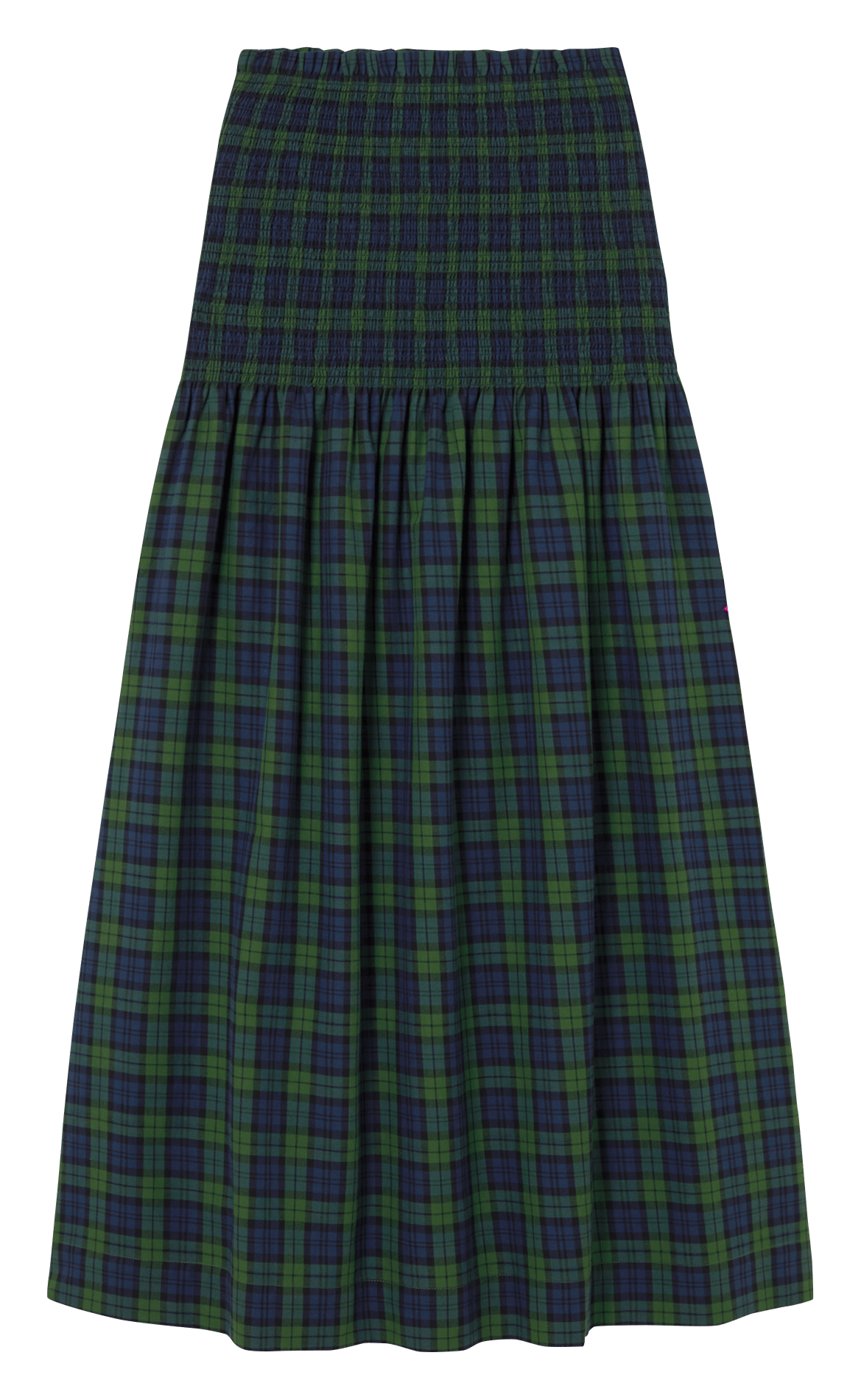 Wijd uitlopende geruite katoenen rok THE TINY BIG SISTER Blauw